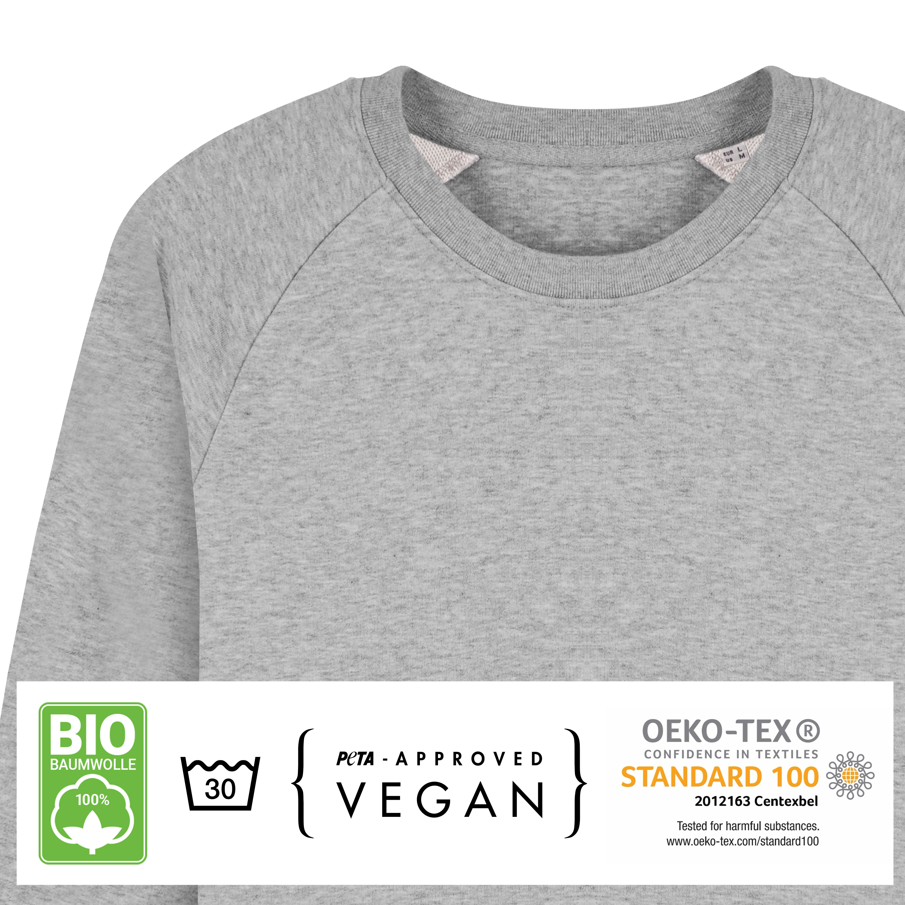 Bio Sweatshirt M Grau meliert 3