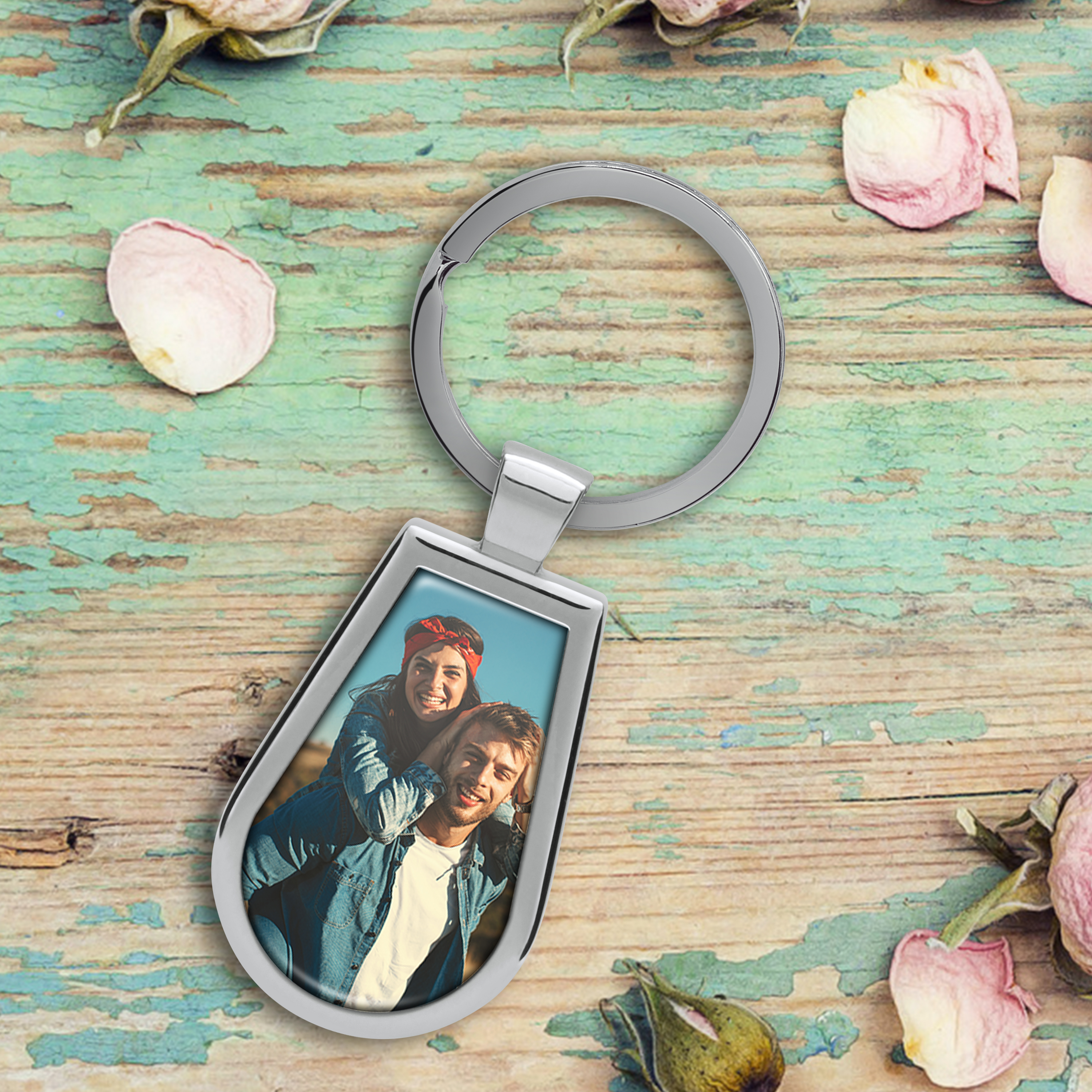 Schlüsselanhänger Chrom Tropfen 6