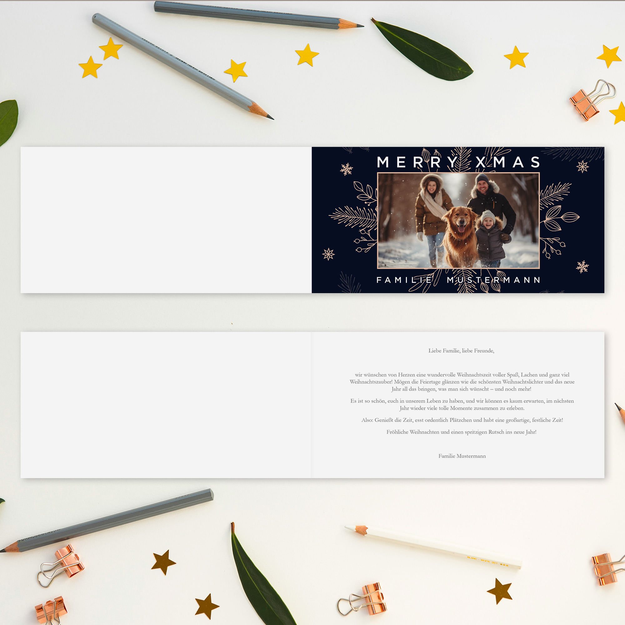 Weihnachtskarte Klappkarte DIN lang Quer (21 x 10,5 cm) 3