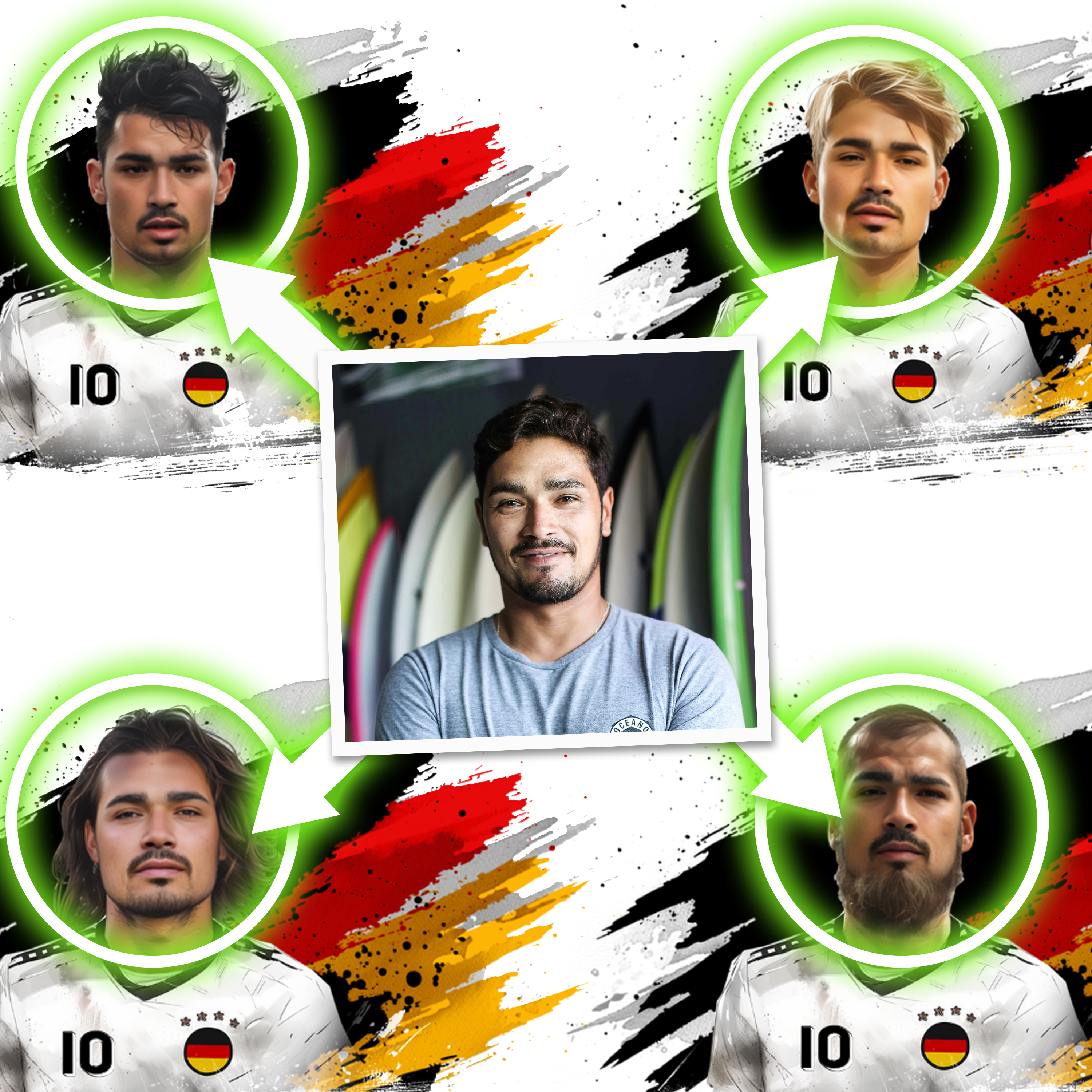 Face Swap Fußballtasse Deutschland Gold glänzend 2