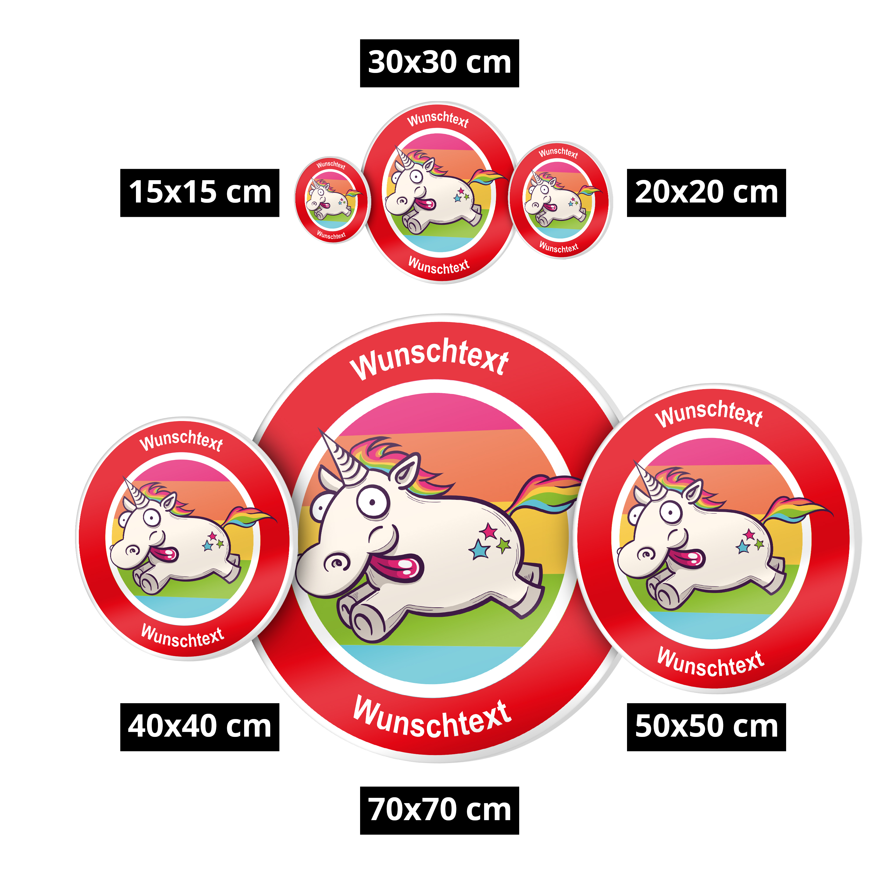 konturgeschnittene Funschilder  15 cm x 15 cm PVC Hartschaum 5 mm 3