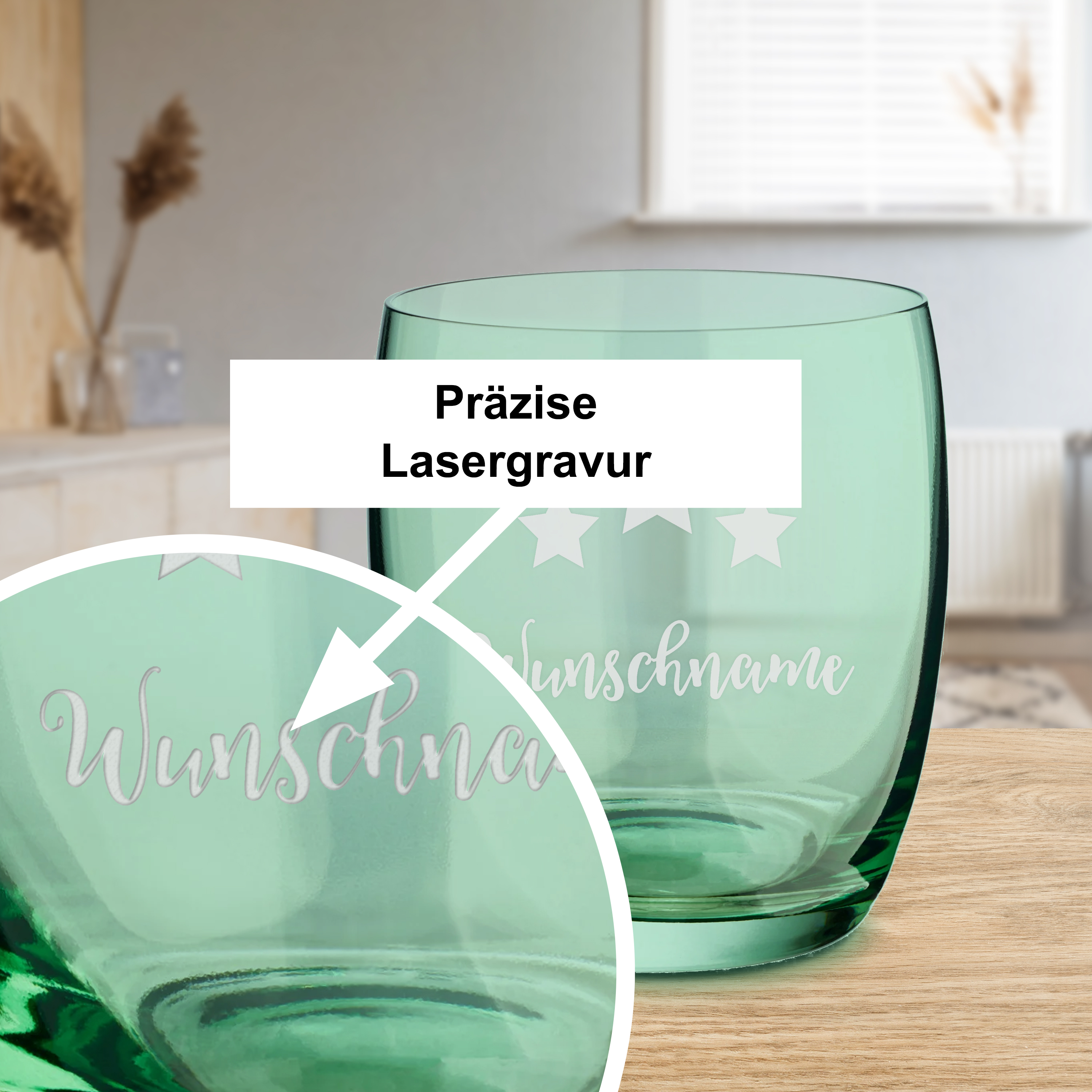 Trinkglas "Farbig" Grün 3