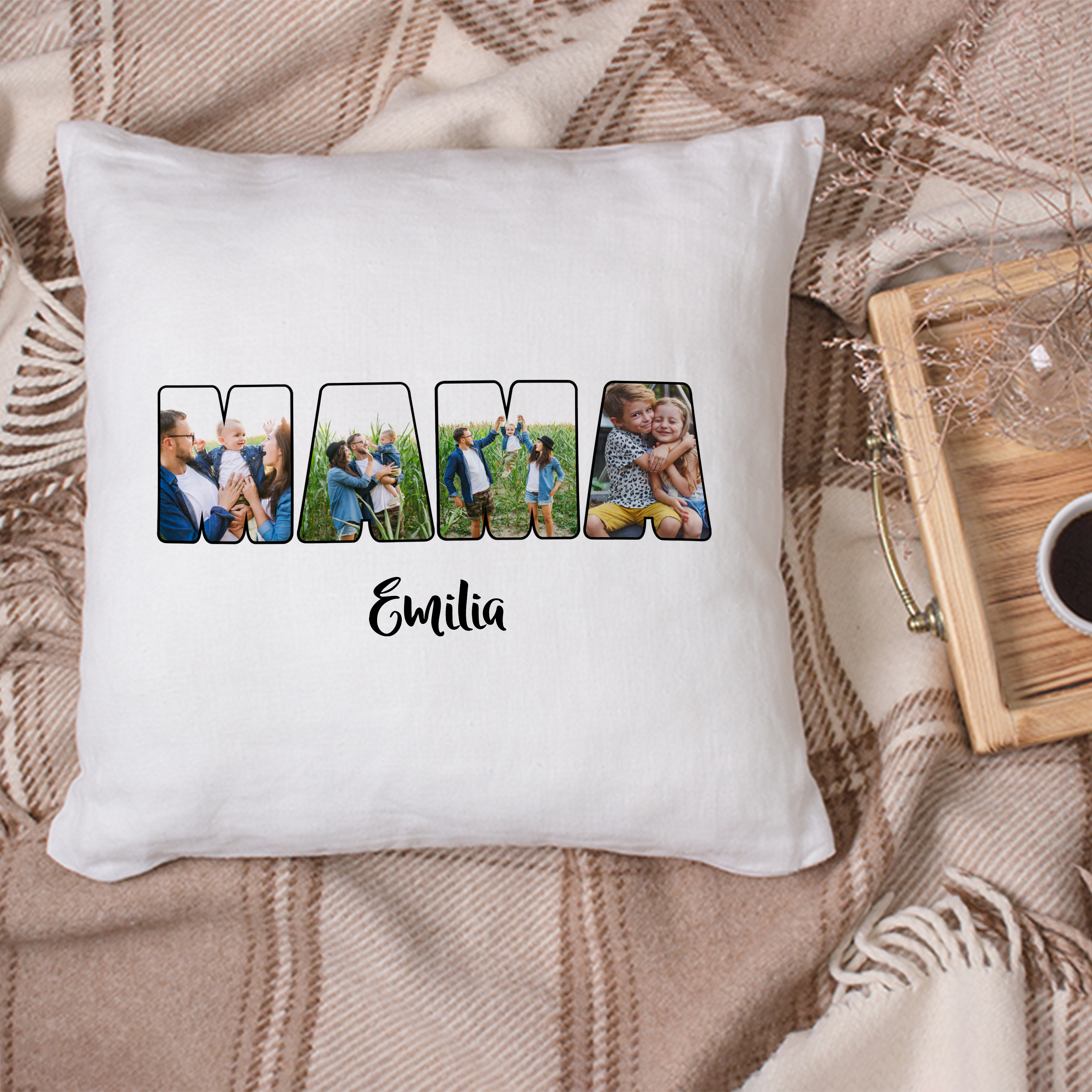 Fotocollagen Kissen Naturweiß 5