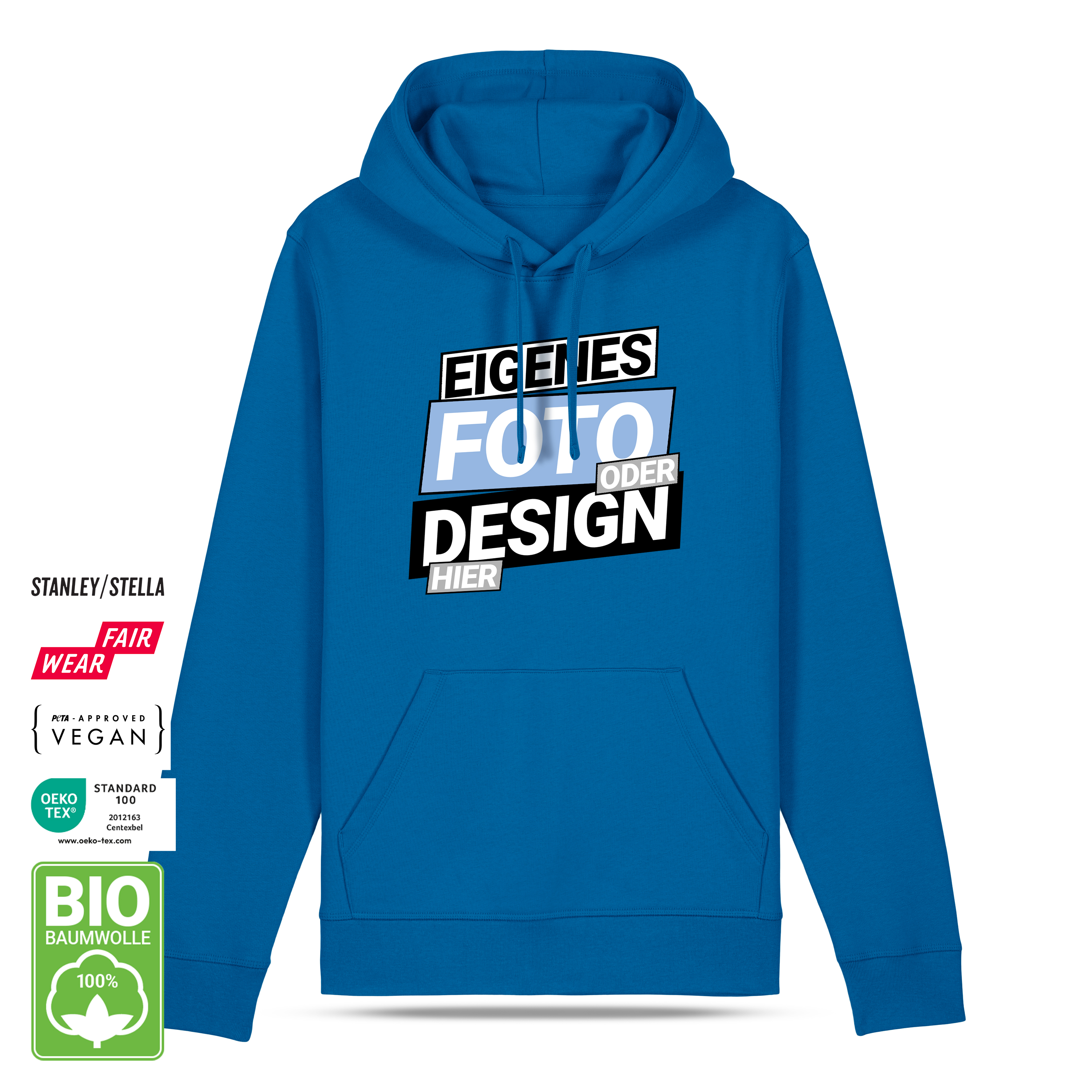 Bio Hoodie „Basic“ M Königsblau 1