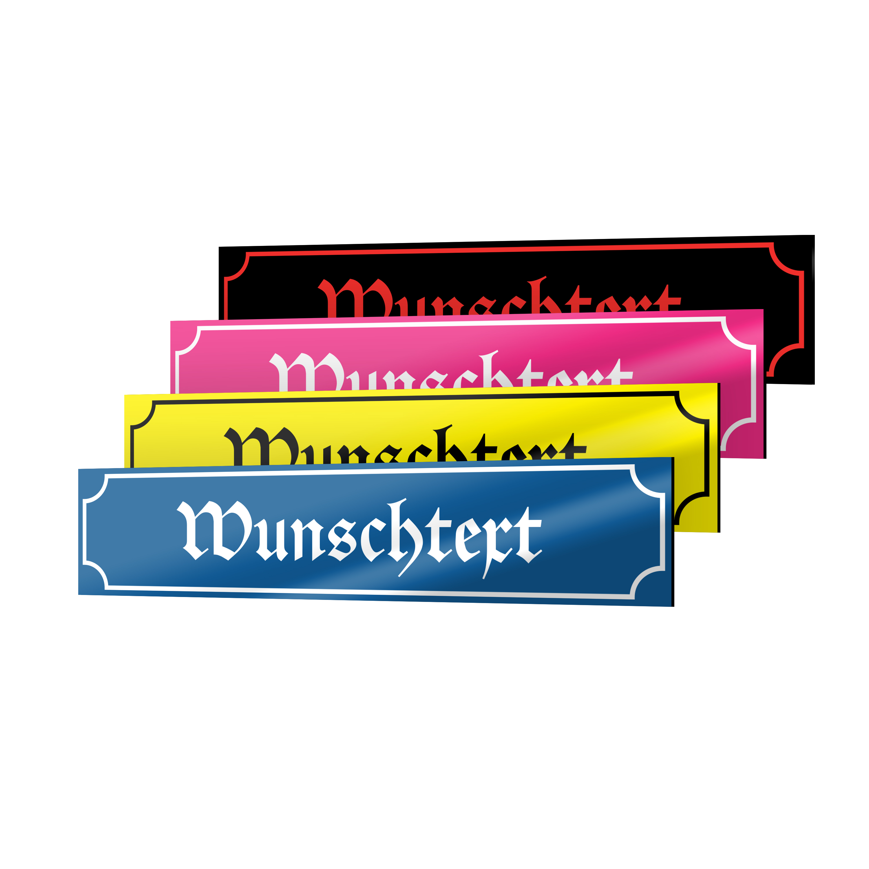 Straßenschilder 13 cm x 2,8 cm Magnet-Folie 3