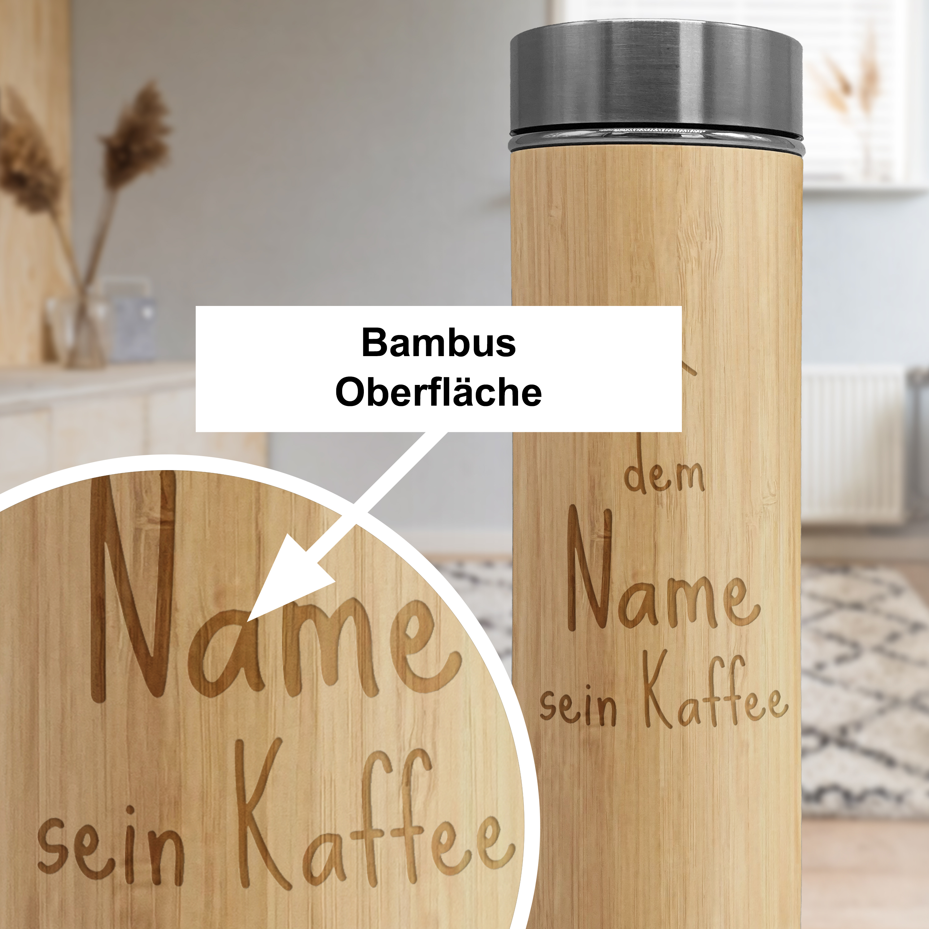 Thermosflasche "Bambus to Go" - Standard 0,4 Liter 2