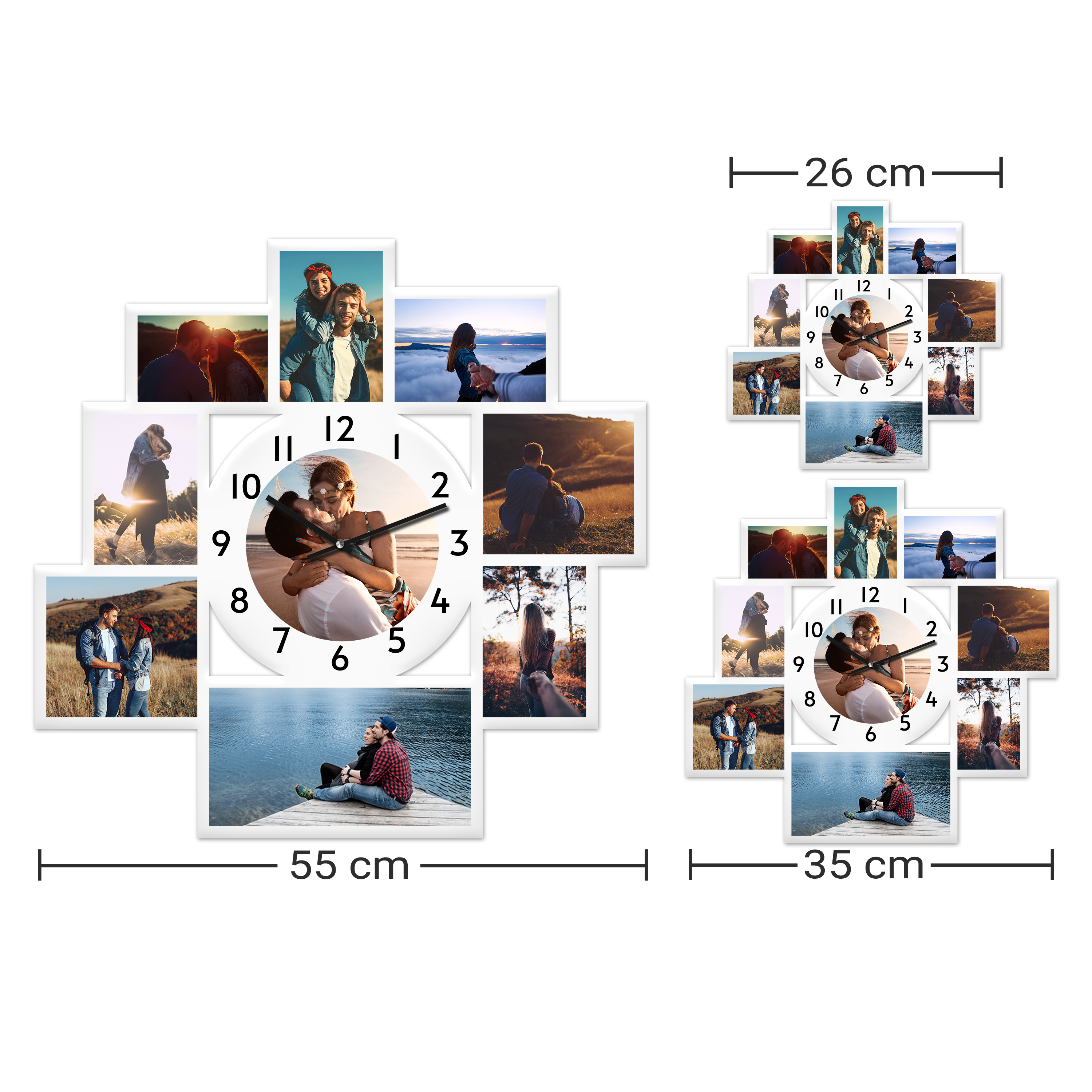 Mehrbild-Fotouhr "Wanduhr" mittel (35 cm x 34,3 cm) PVC Hartschaum 2