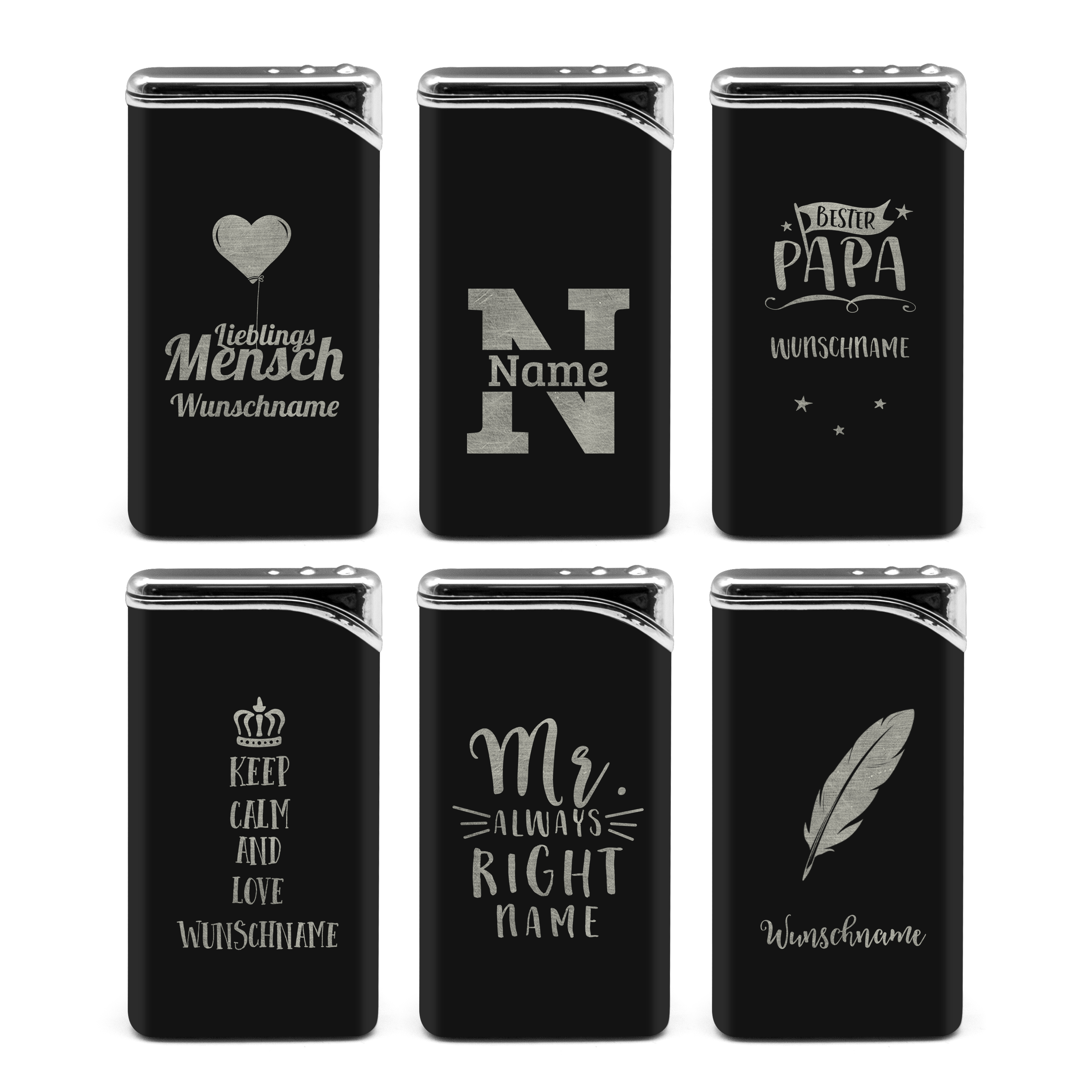 Metall-Feuerzeug Gravur Schwarz 5