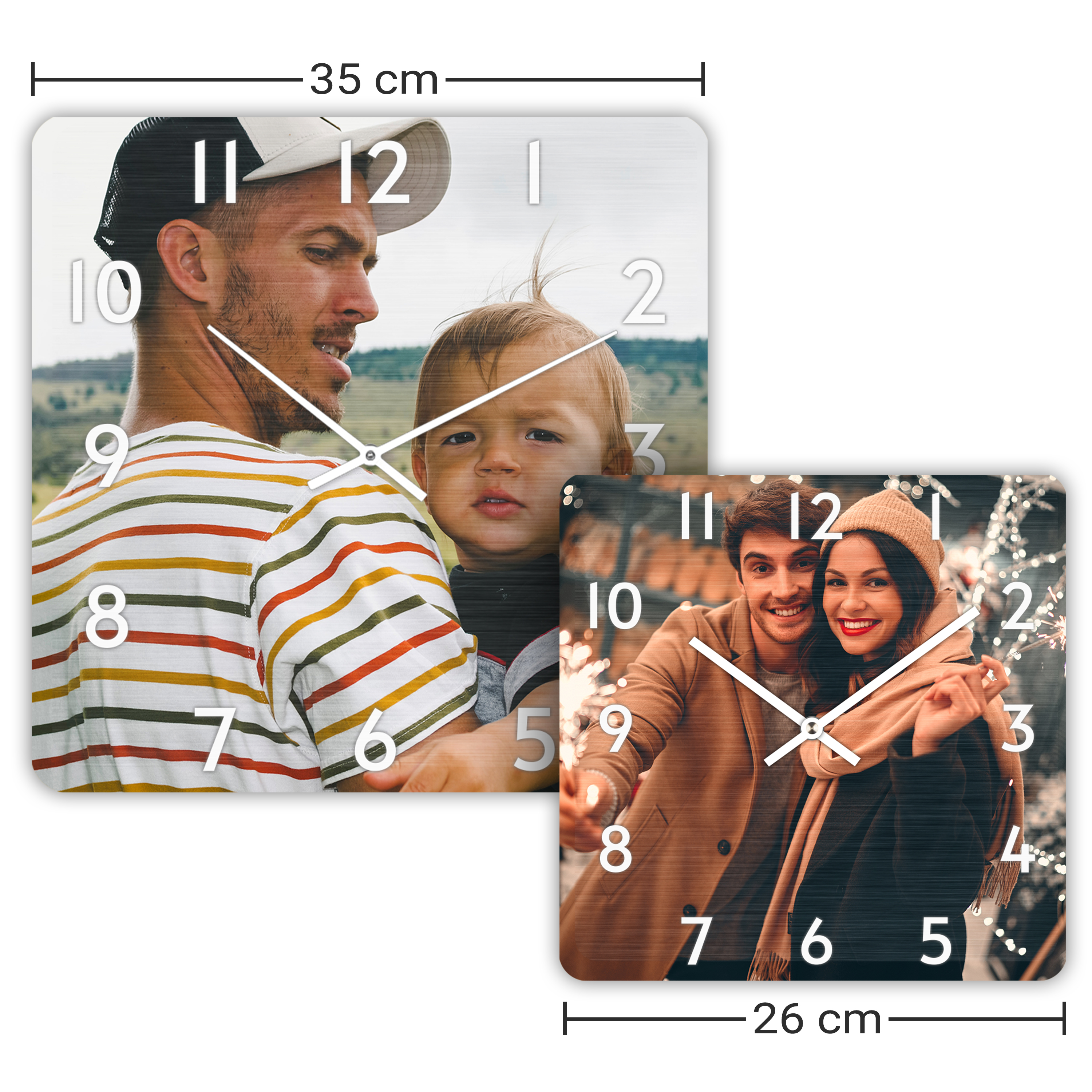 Wanduhr eckig klein (26 cm) Holz 2