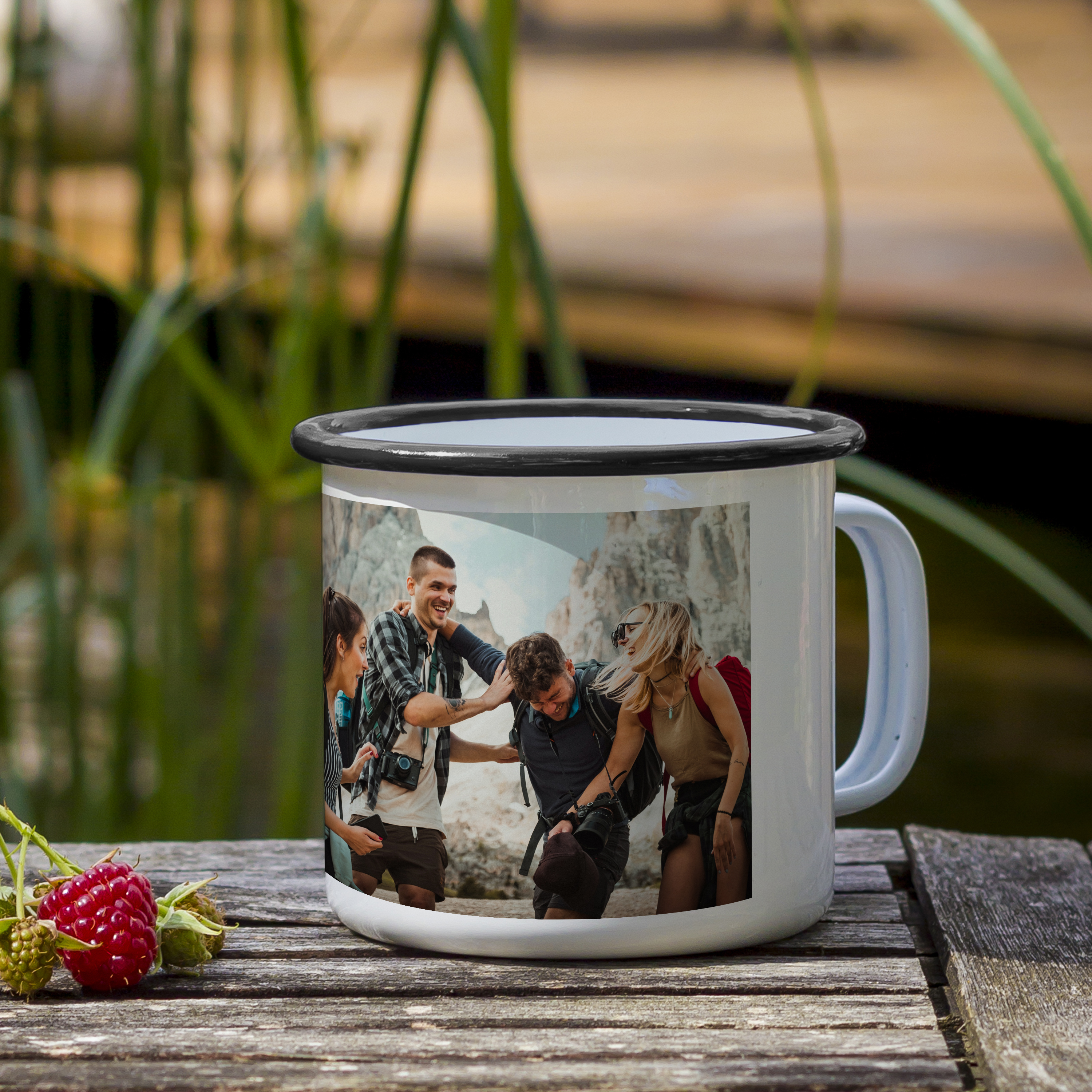 Emaille Tasse 400 ml Standard Schwarz 5