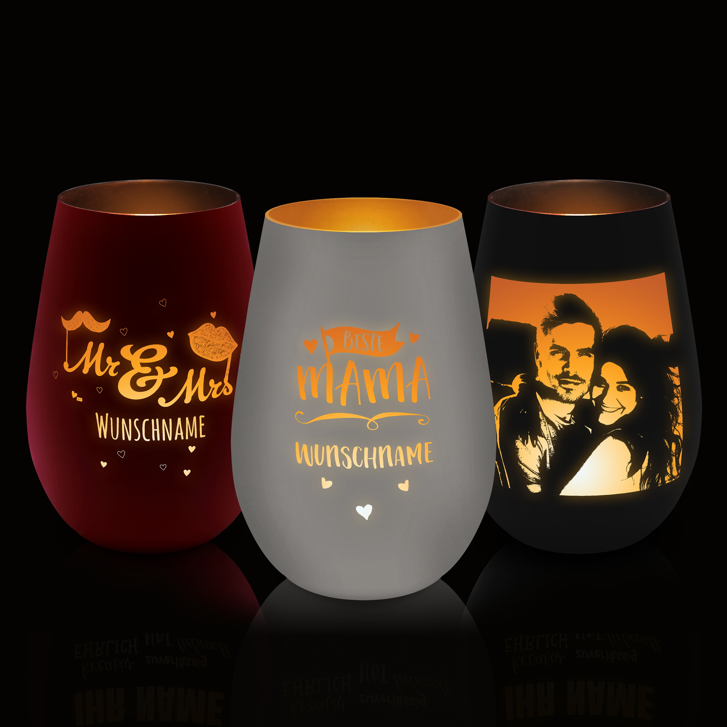 Windlicht "Premium" Rot/Schwarz 5