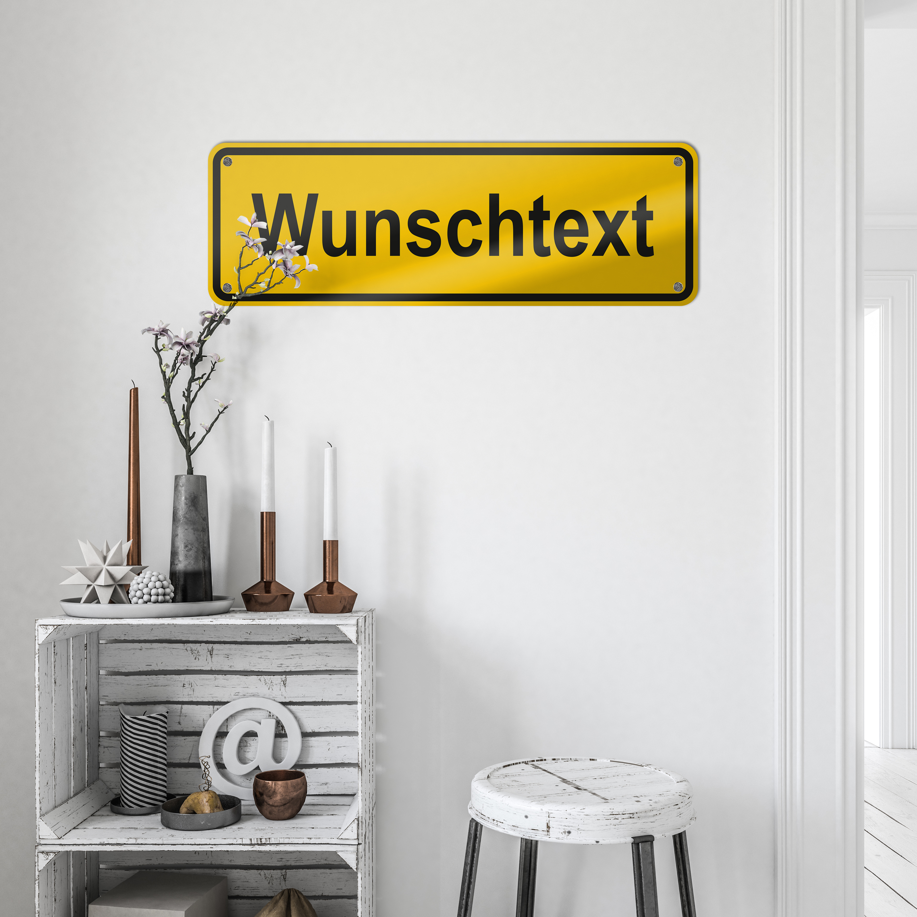 Ortsschilder schmal PVC Hartschaum 5 mm 15 cm x 5 cm 4