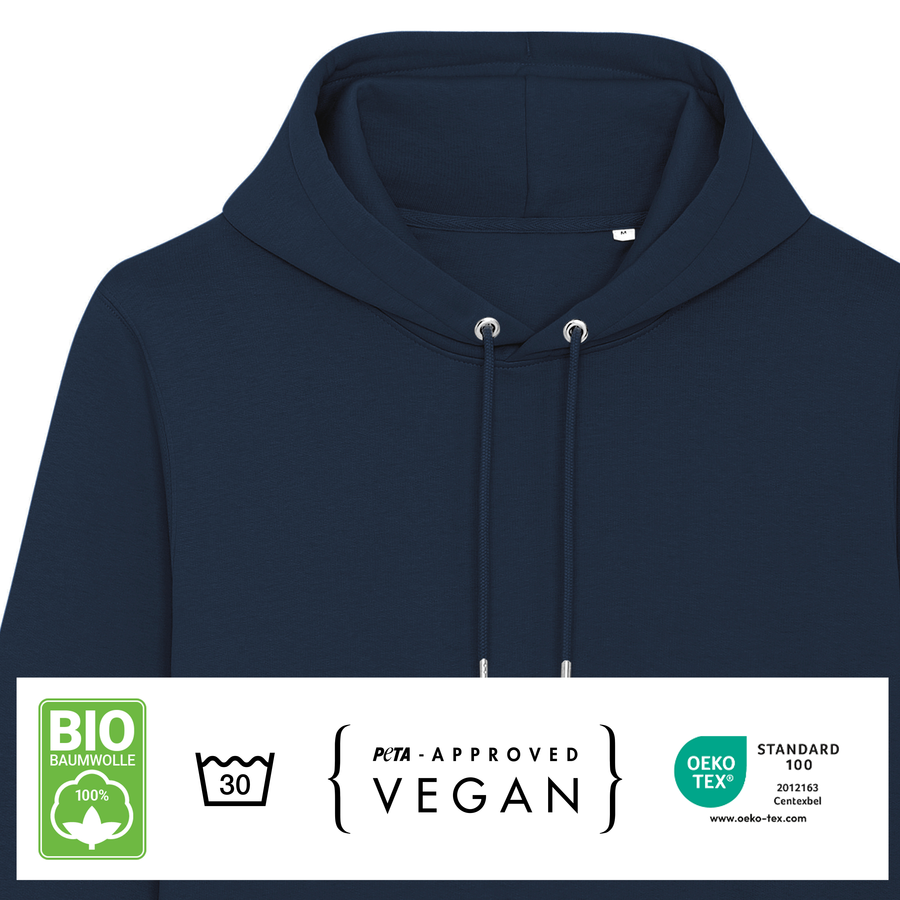 Bio Hoodie „Premium“ Dunkelblau 3