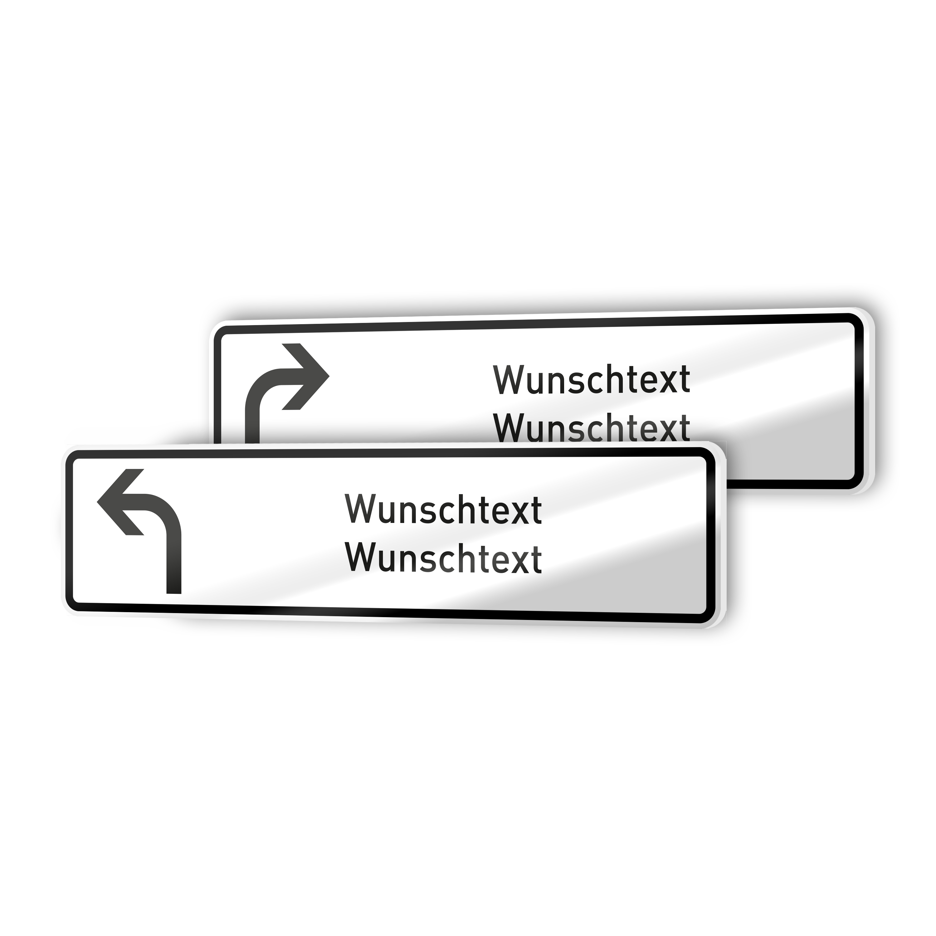 Richtungsschilder schmal 15 cm x 3,8 cm PVC Hartschaum 5 mm 1
