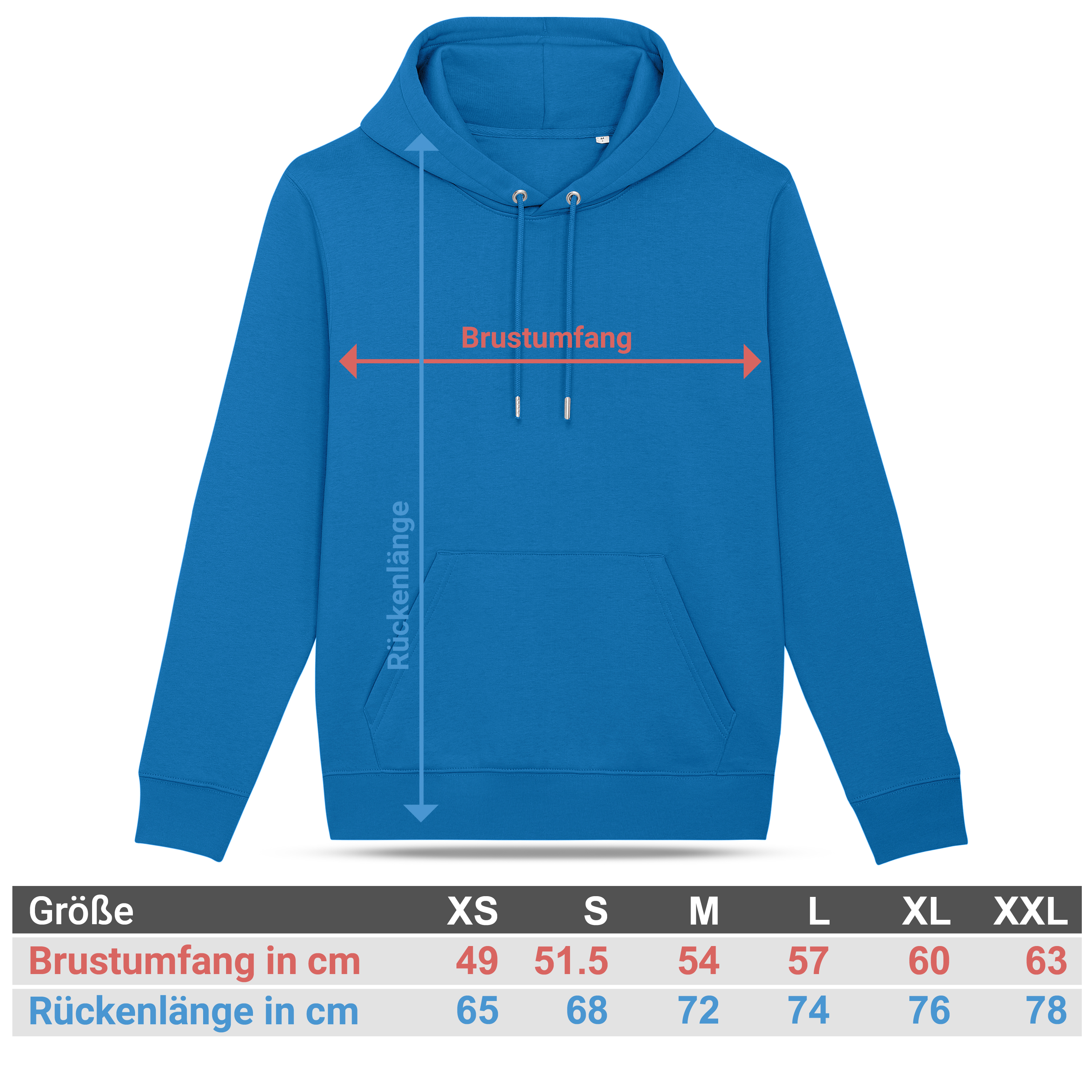 Bio Hoodie „Premium“ Königsblau 4