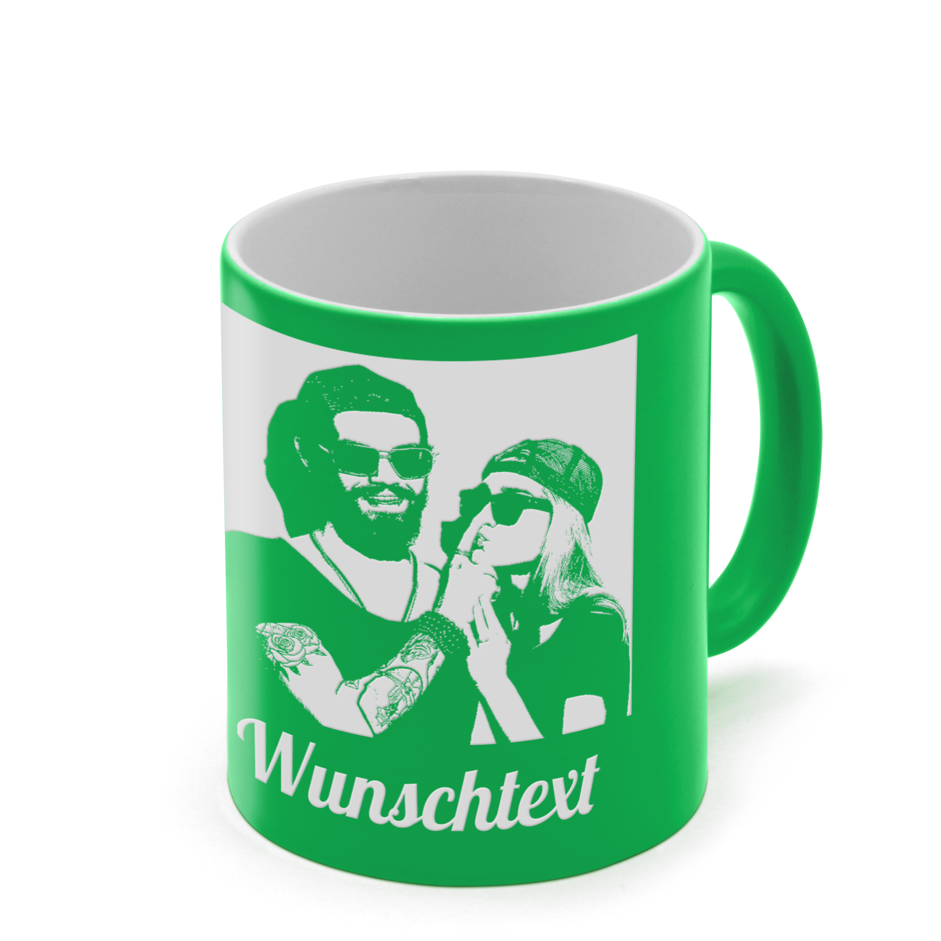 Neon-Tasse - Gravur Neon Grün 1