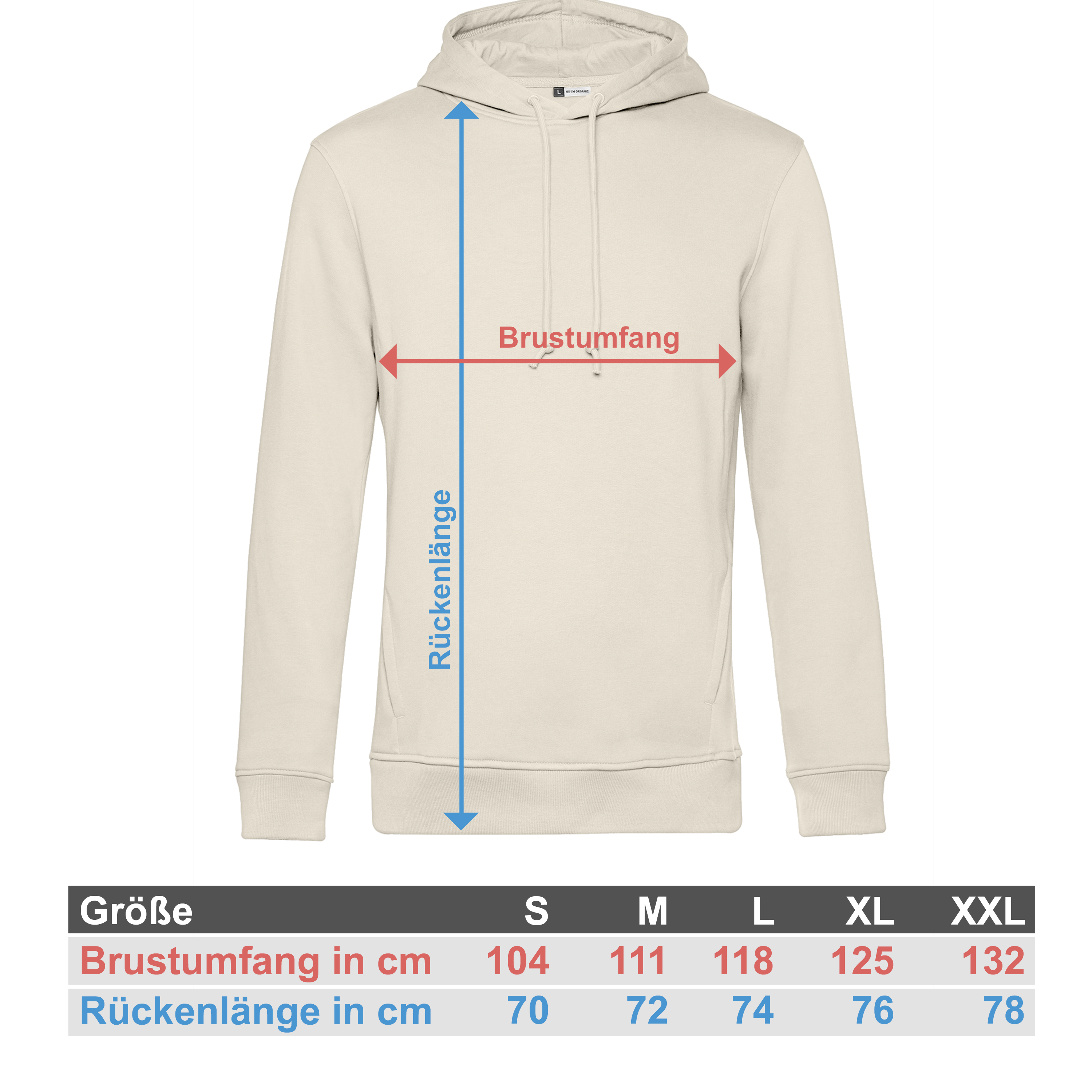 Bio Hoodie S Creme Weiß 3
