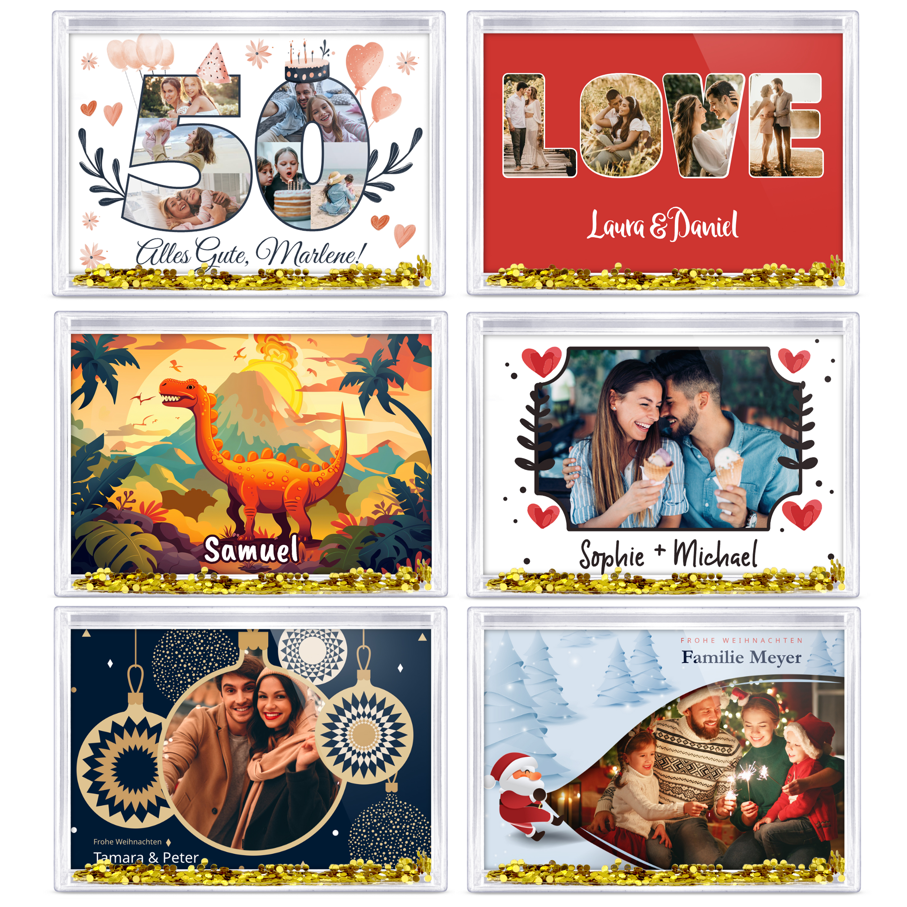 Schüttelrahmen Gold Konfetti 4