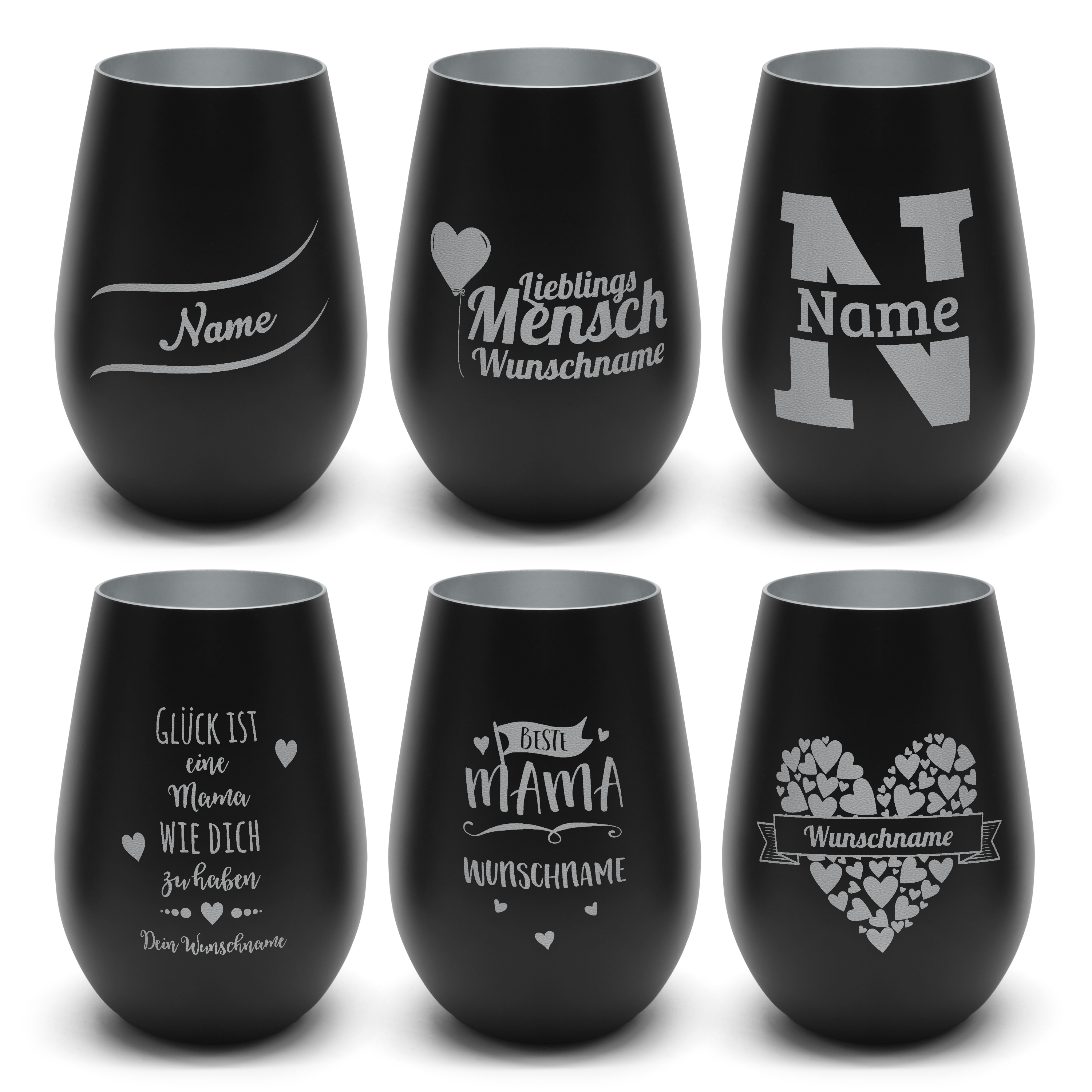 Windlicht "Premium" Schwarz/Silber 2