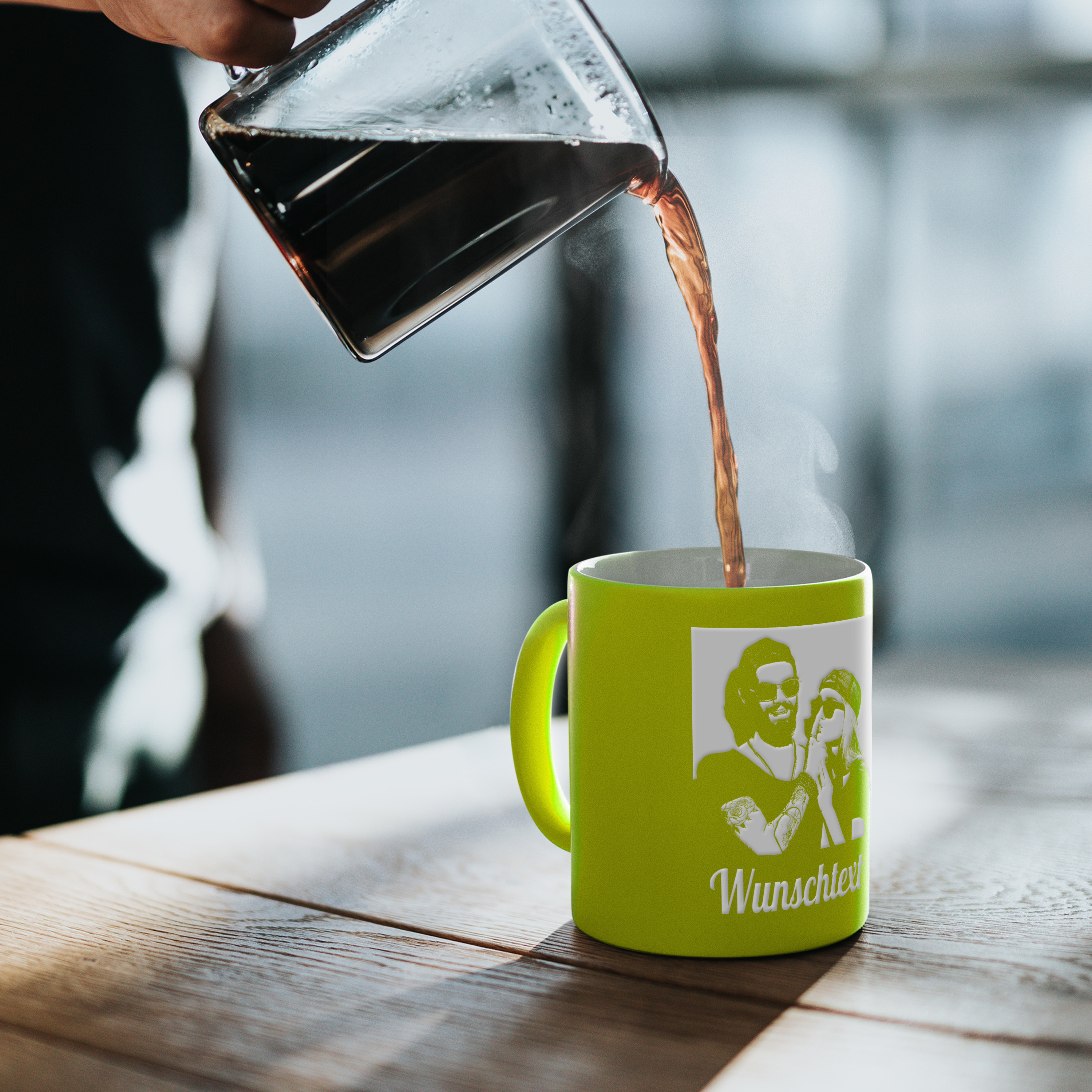 Neon-Tasse - Gravur Neon Gelb 5