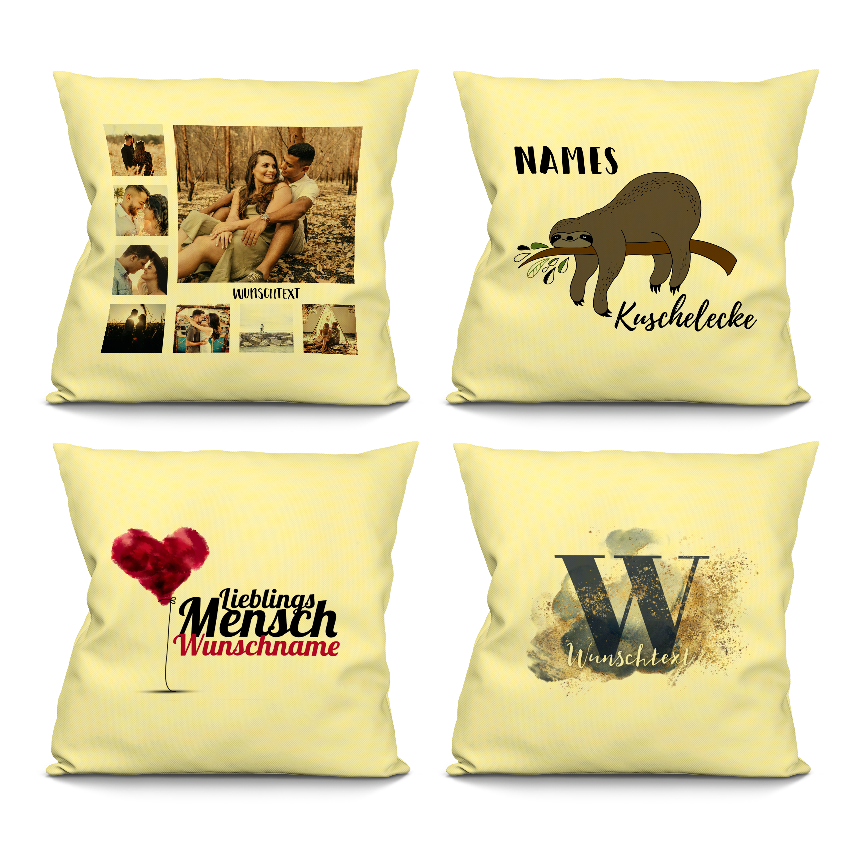 Fotokissen Cremegelb 3