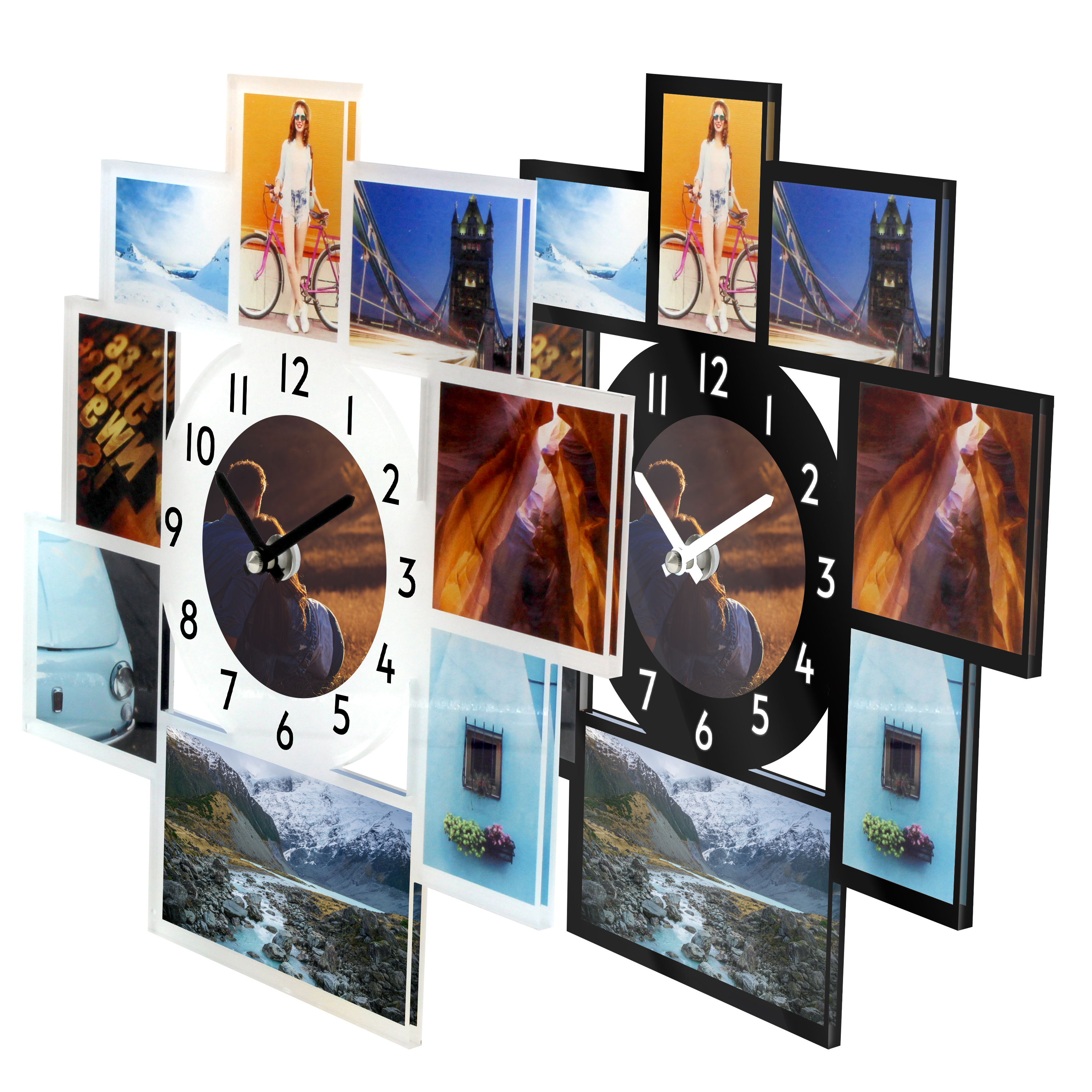Mehrbild-Fotouhr "Wanduhr" klein (26 cm x 25,5 cm) Acrylglas 3