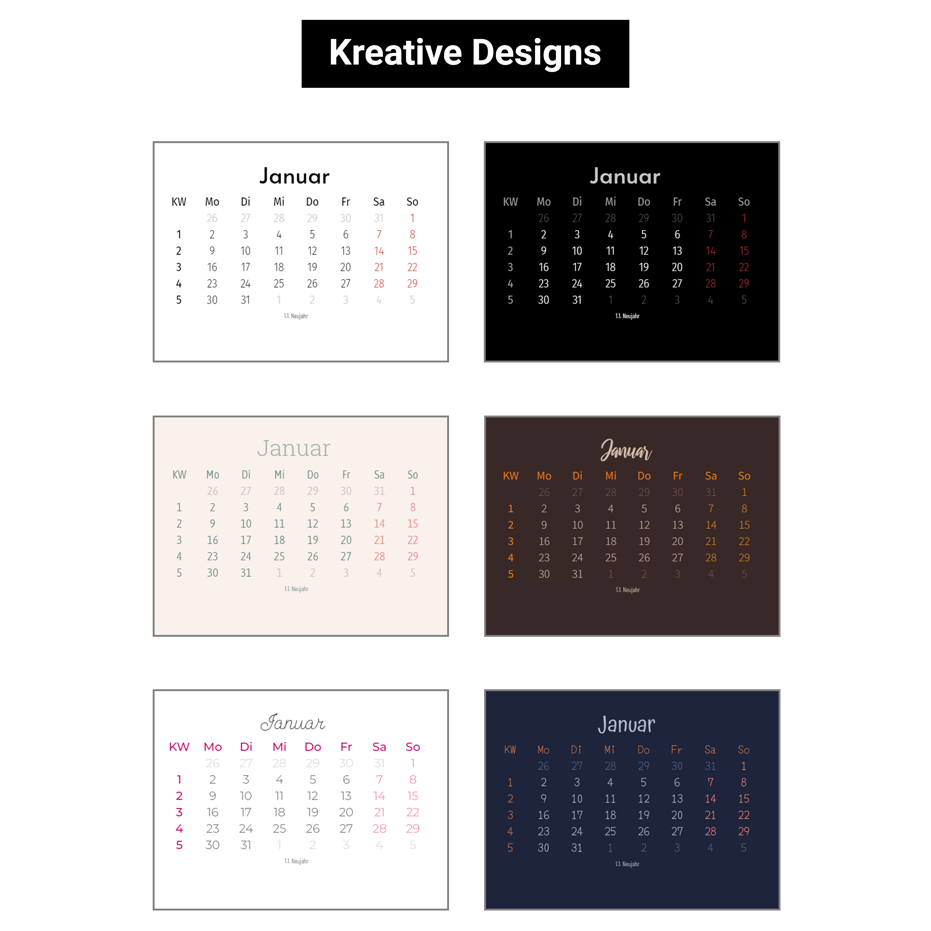 Tischkalender Portrait - Standard 3