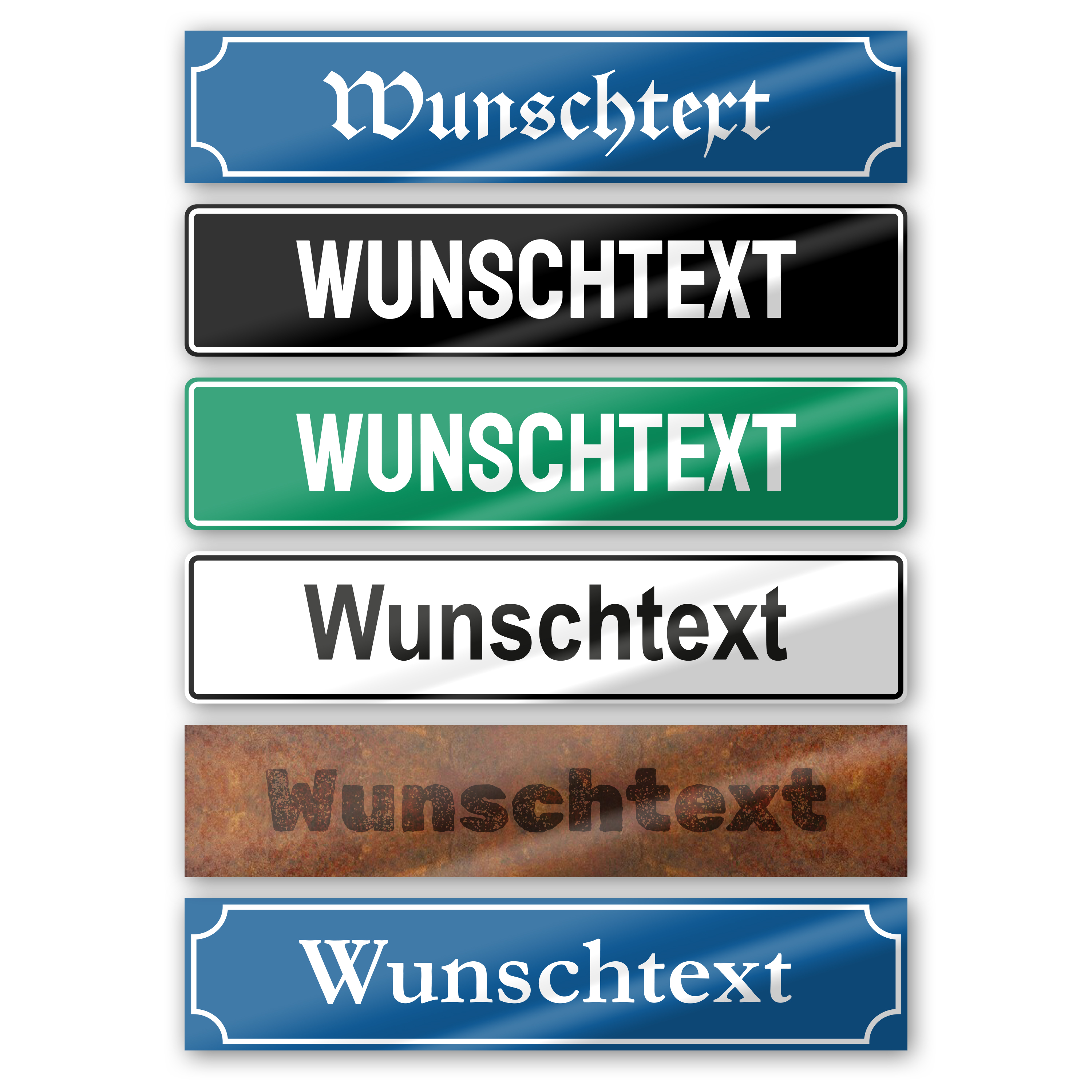 Straßenschilder 13 cm x 2,8 cm Magnet-Folie 2