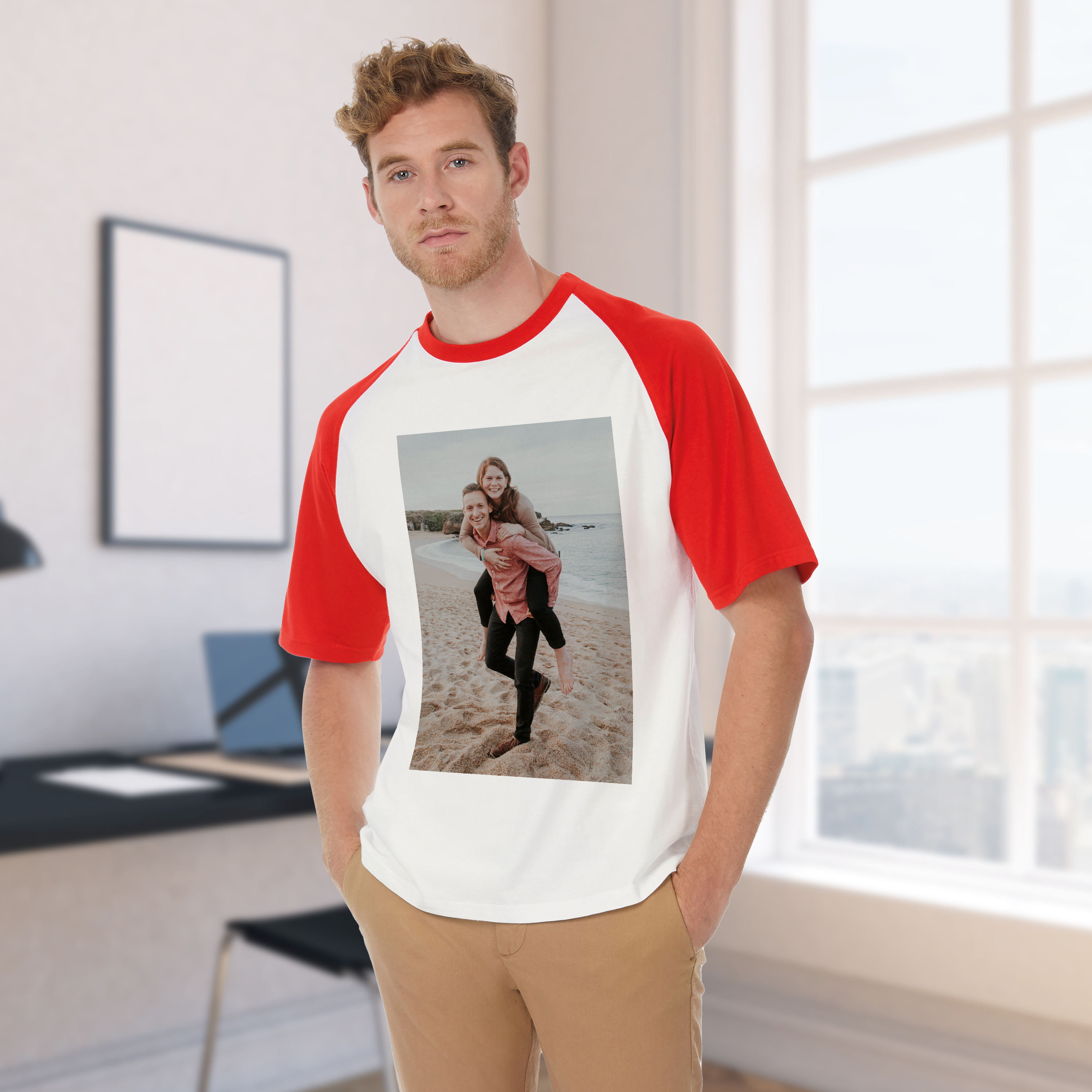 T-Shirt Baseball Weiß/Rot 4