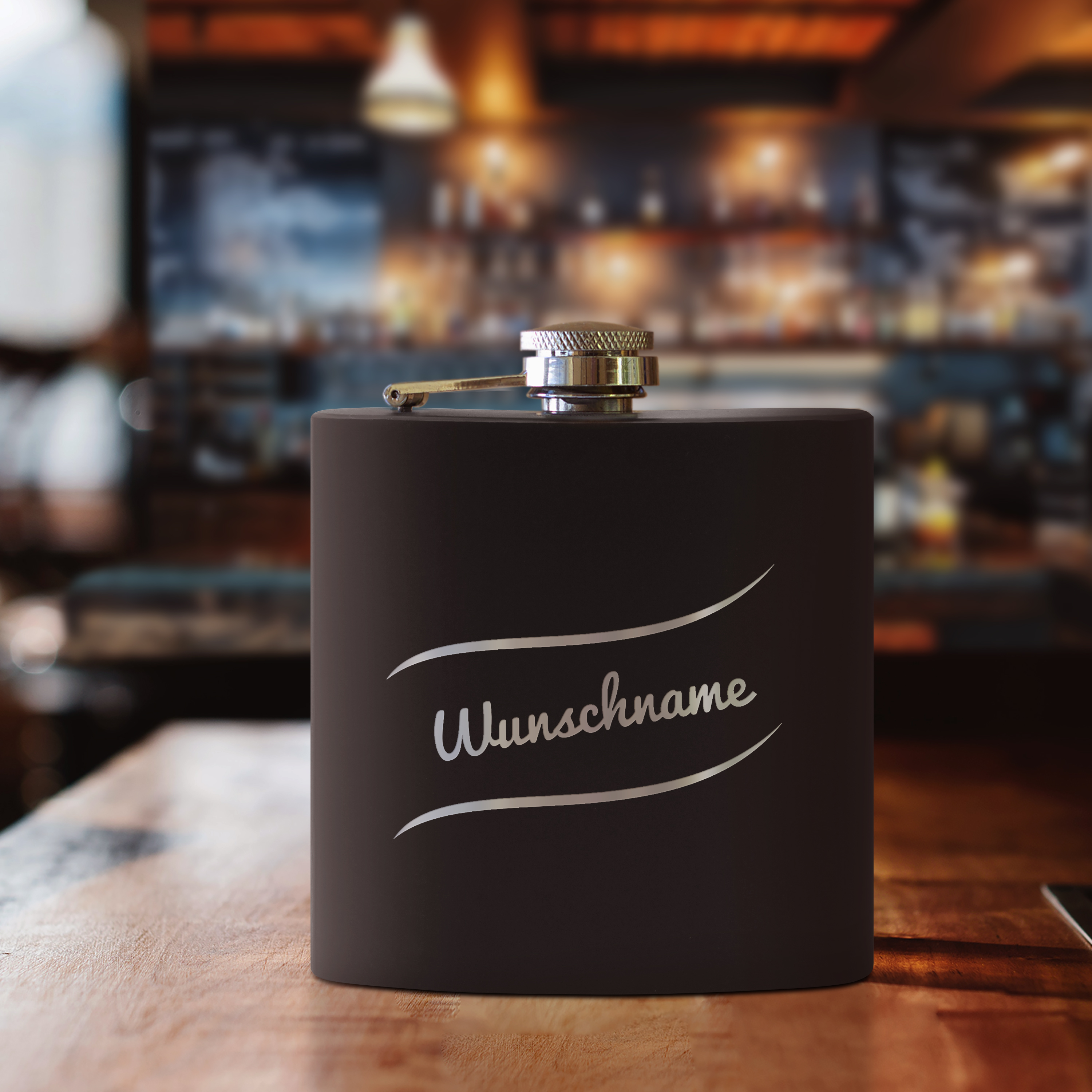 Flachmann Metall-Schwarz 3