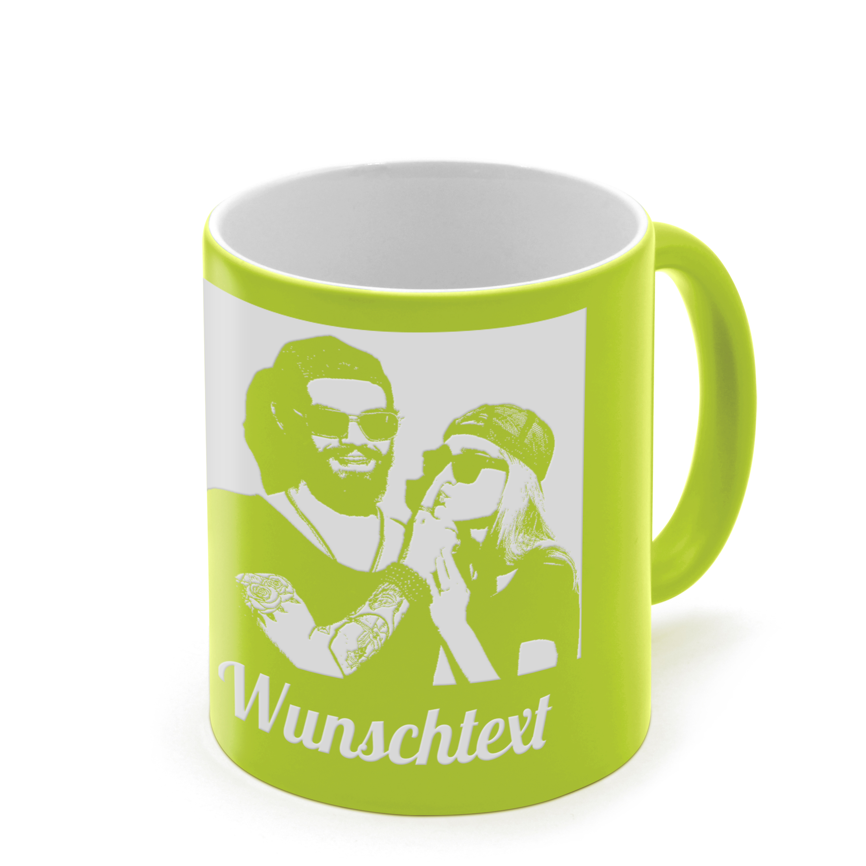 Neon-Tasse - Gravur Neon Gelb 1