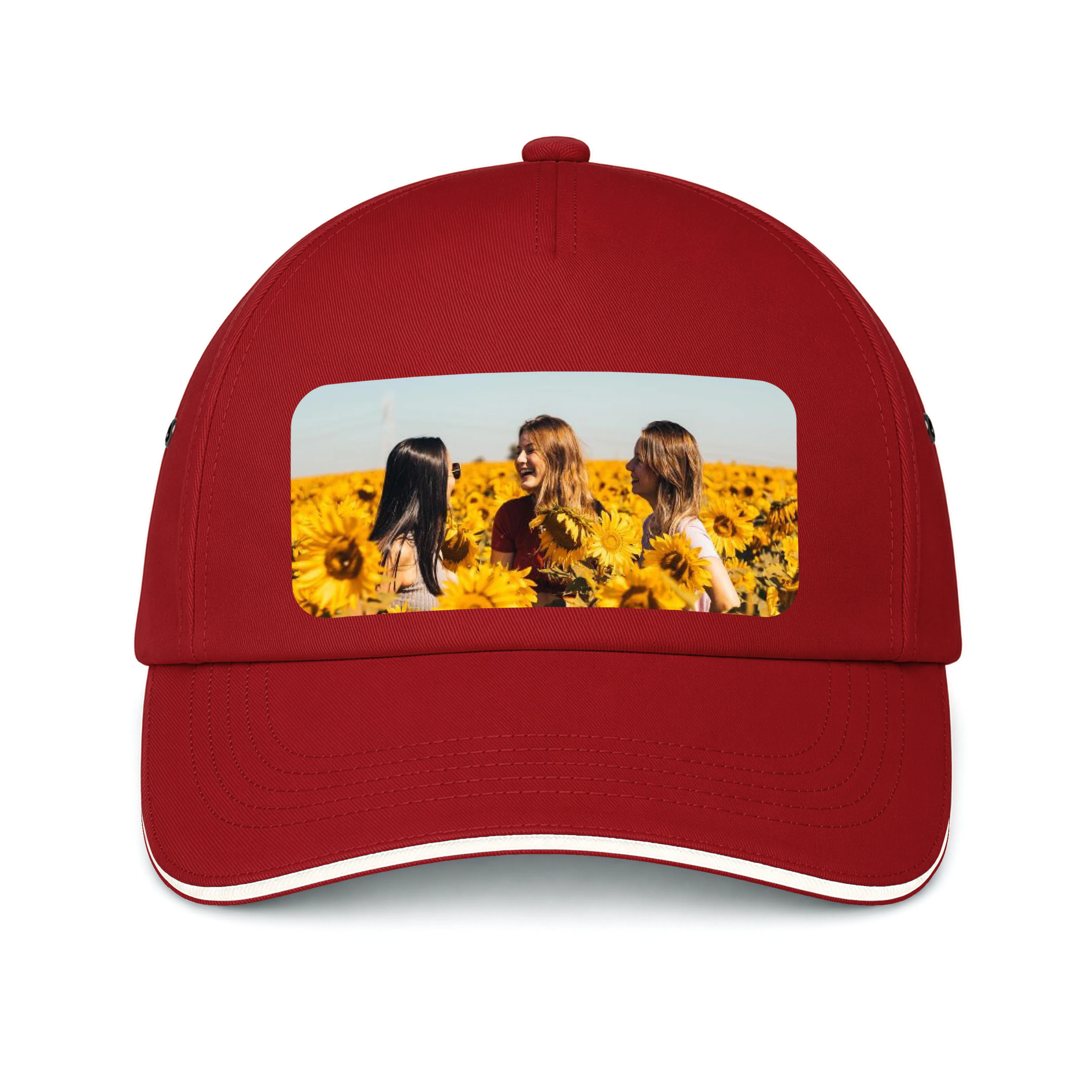 Basecap Rot / Weiß 2