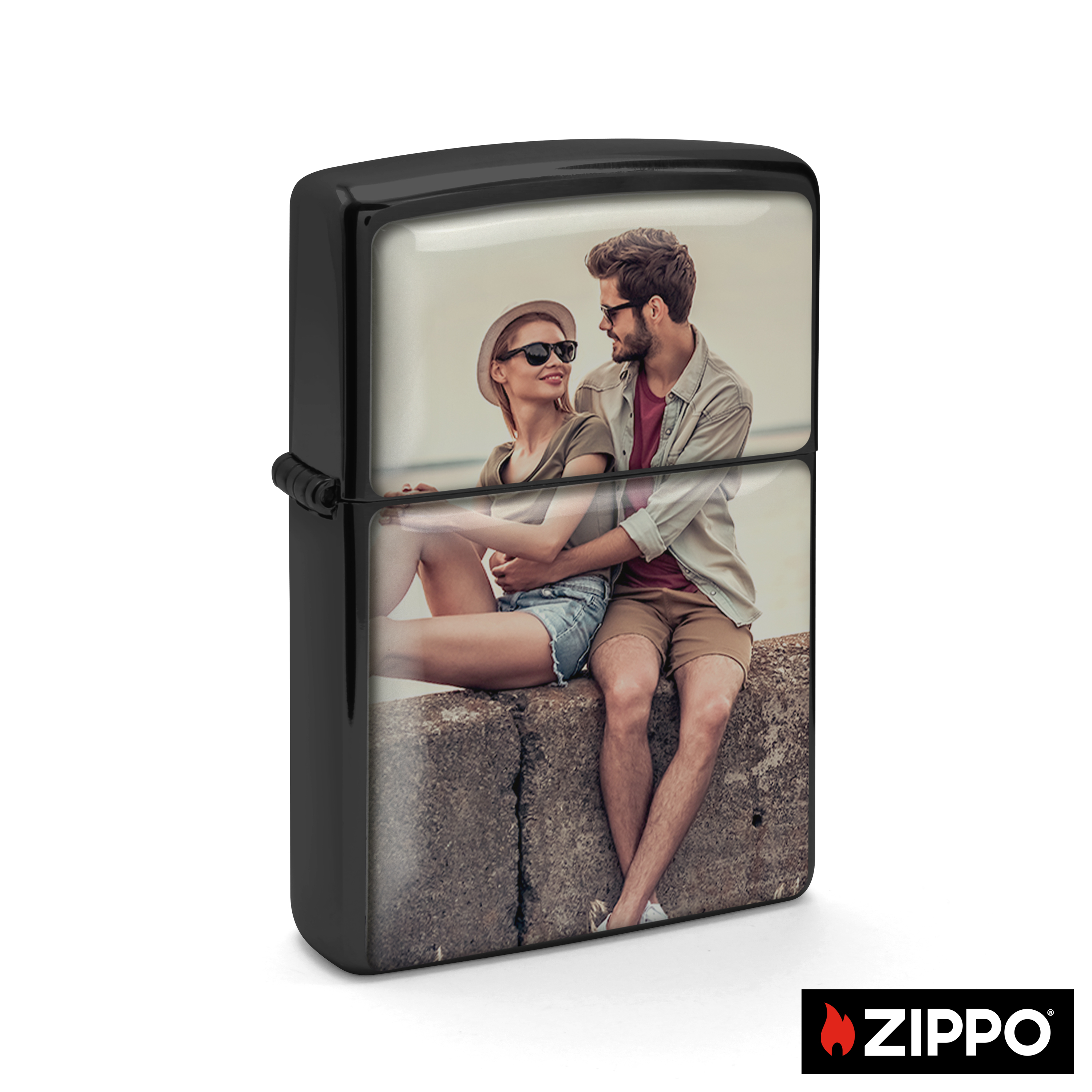 Zippo Schwarz einseitig 1