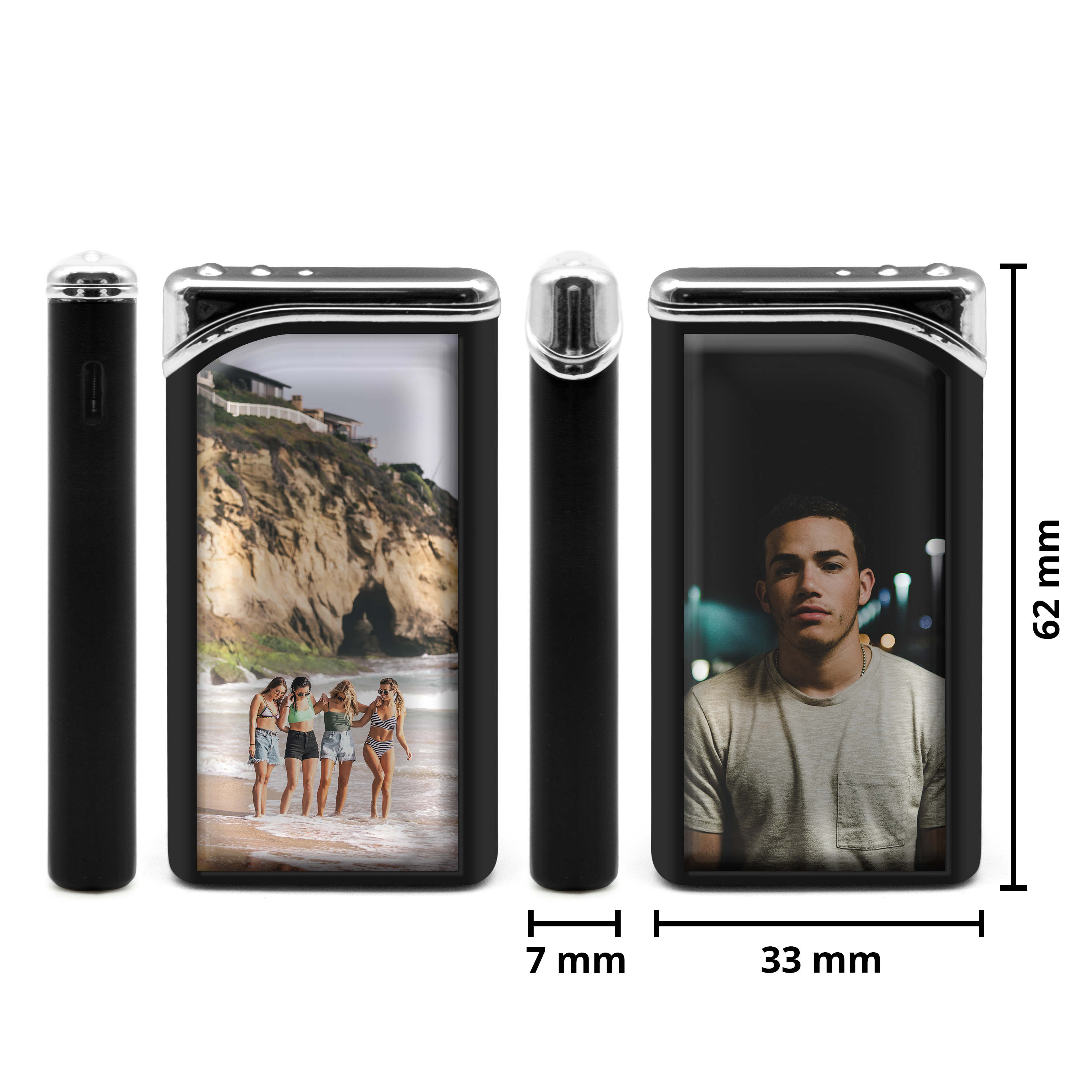 Metall-Feuerzeug Schwarz 3