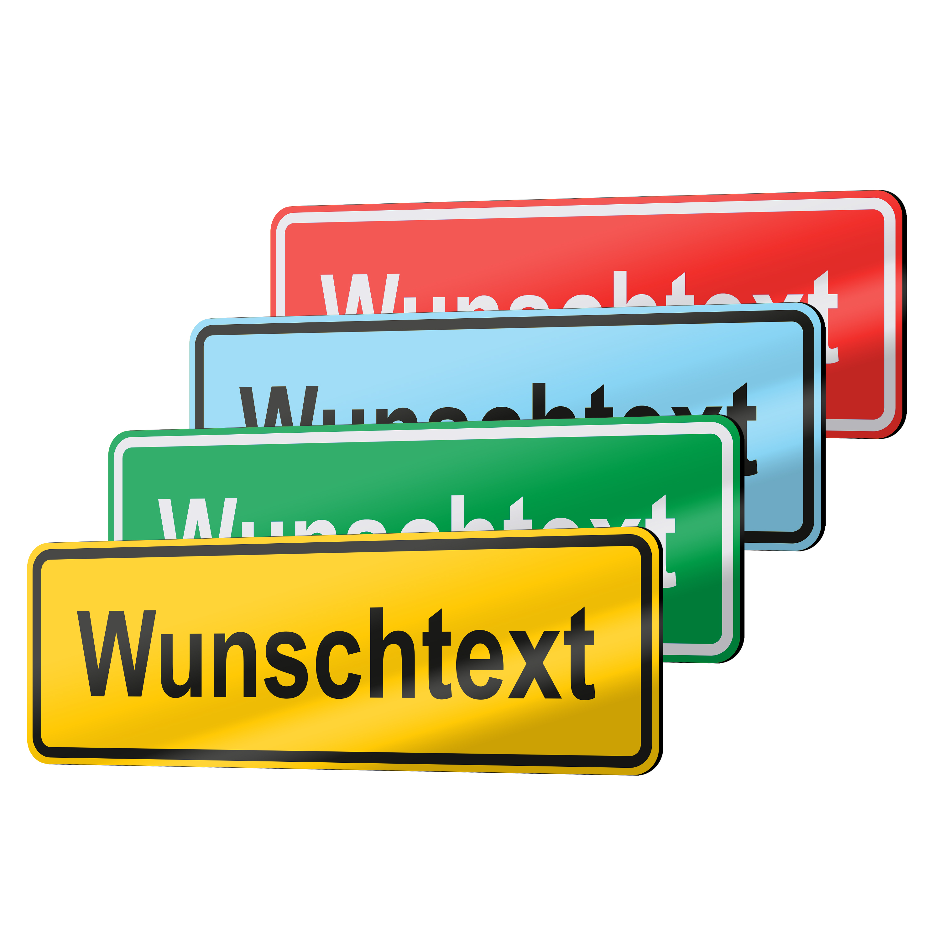 Ortsschilder schmal PVC Hartschaum 5 mm 15 cm x 5 cm 3
