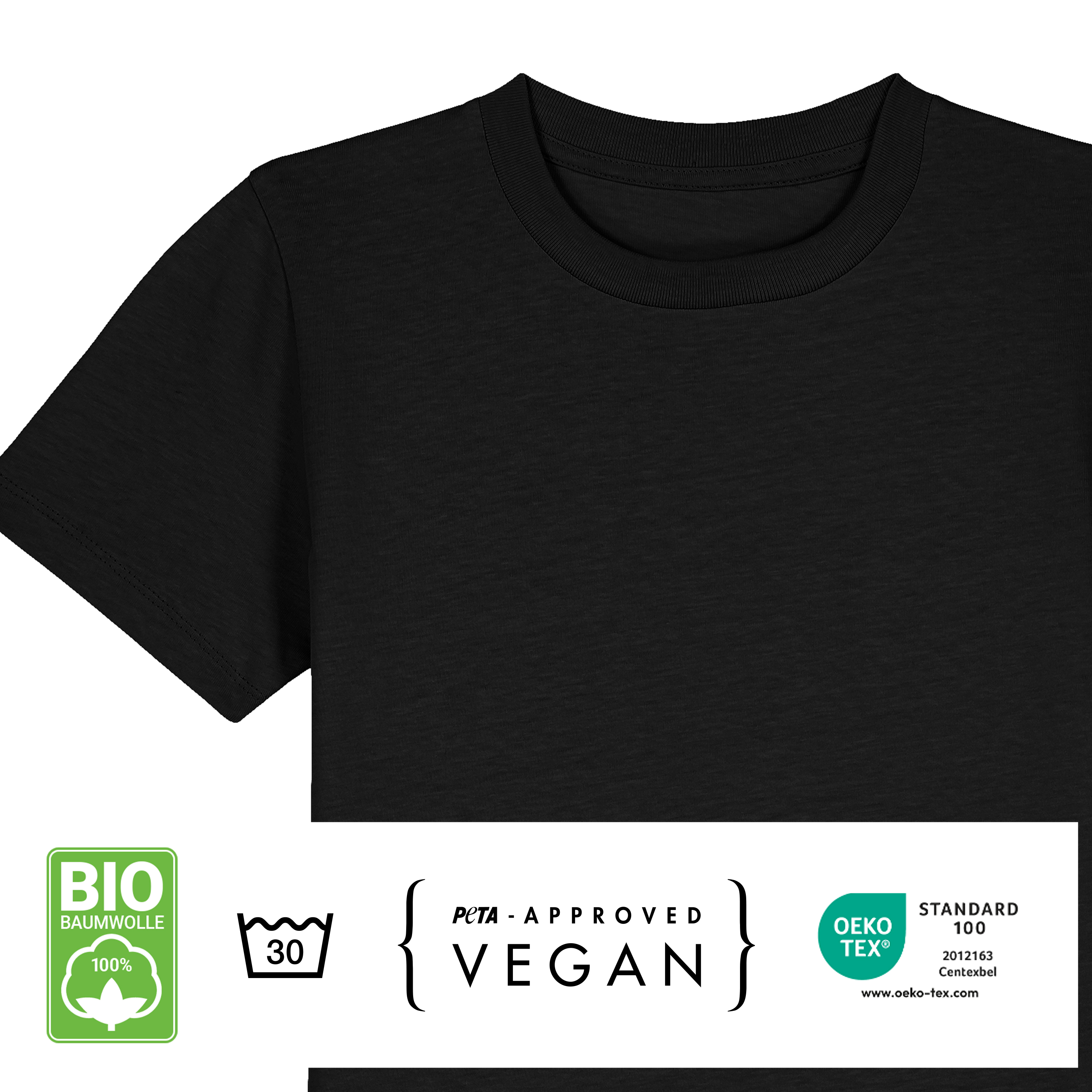 Kinder Bio T-Shirt 98/104 (3-4) Schwarz 3