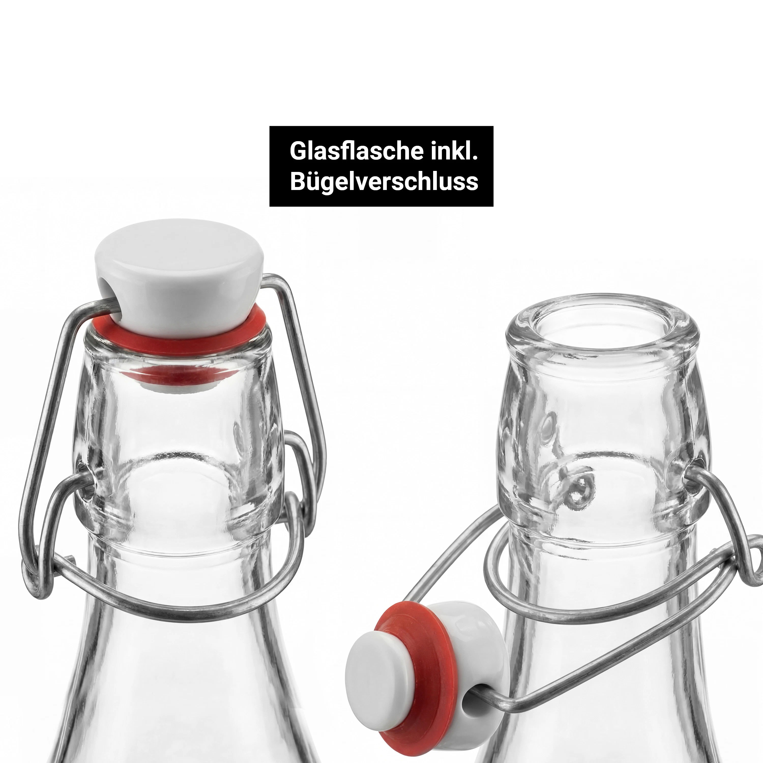 Glasflasche mit Bügelverschluss 1 Liter 3
