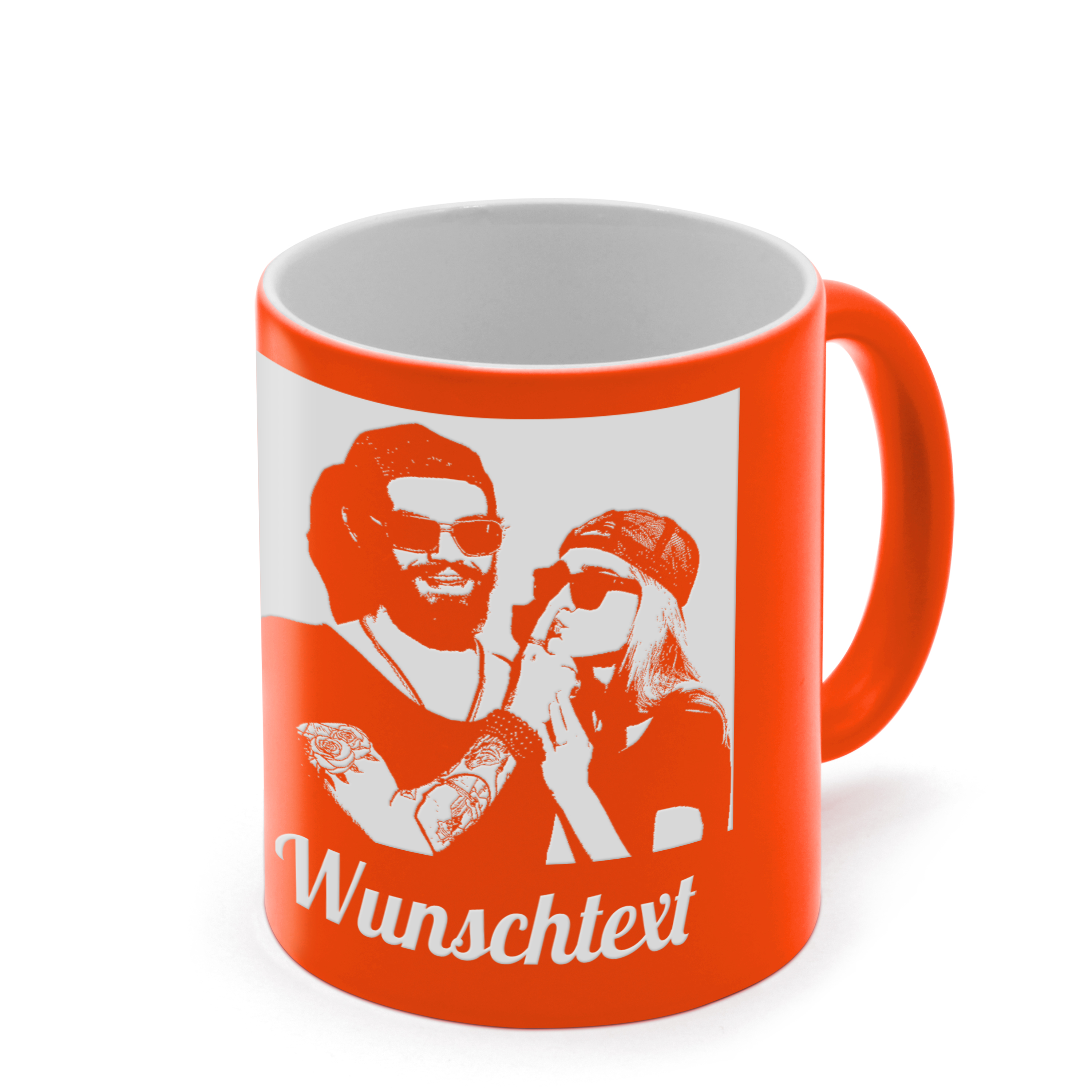 Neon-Tasse - Gravur Neon Orange 1