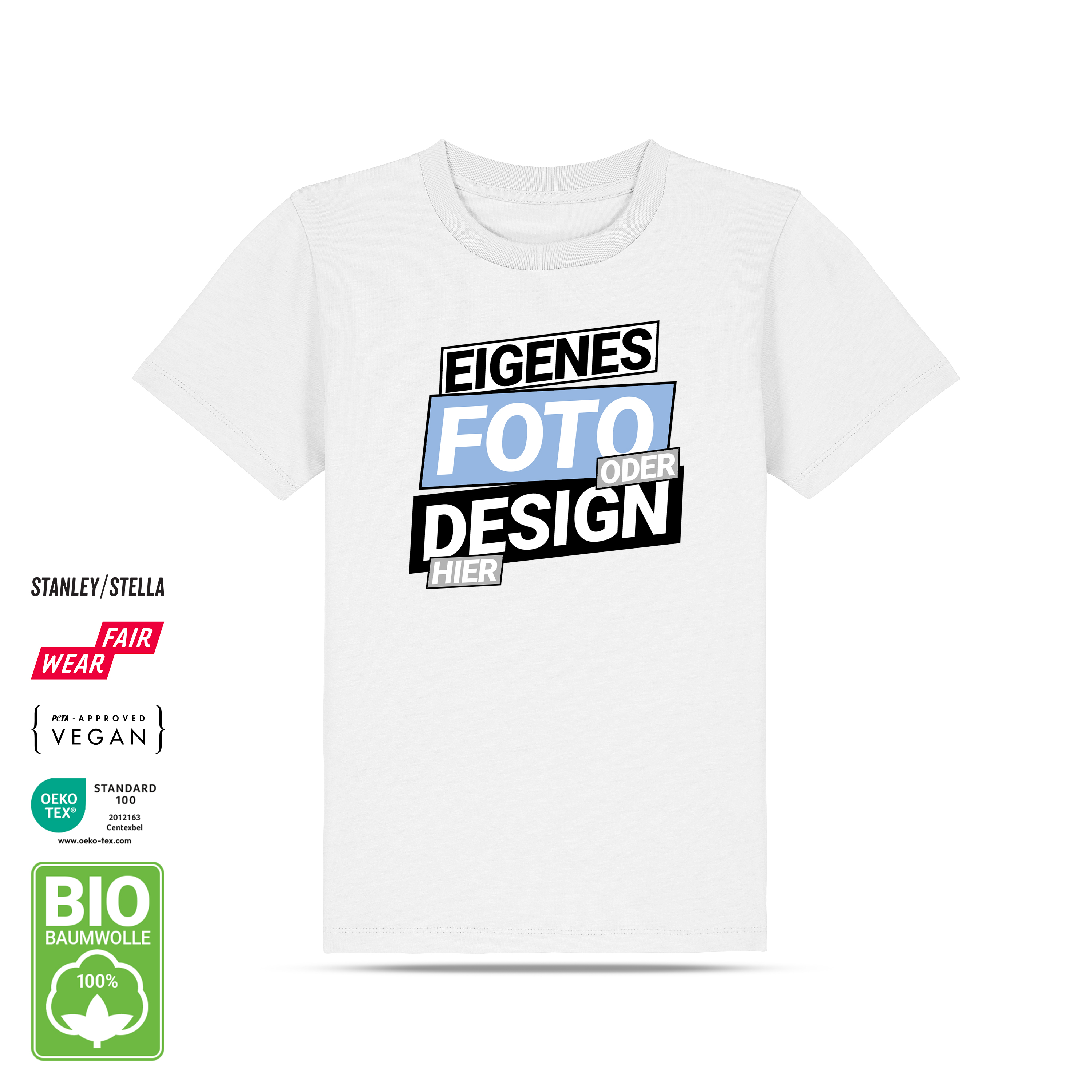 Kinder Bio T-Shirt 98/104 (3-4) Weiß 1