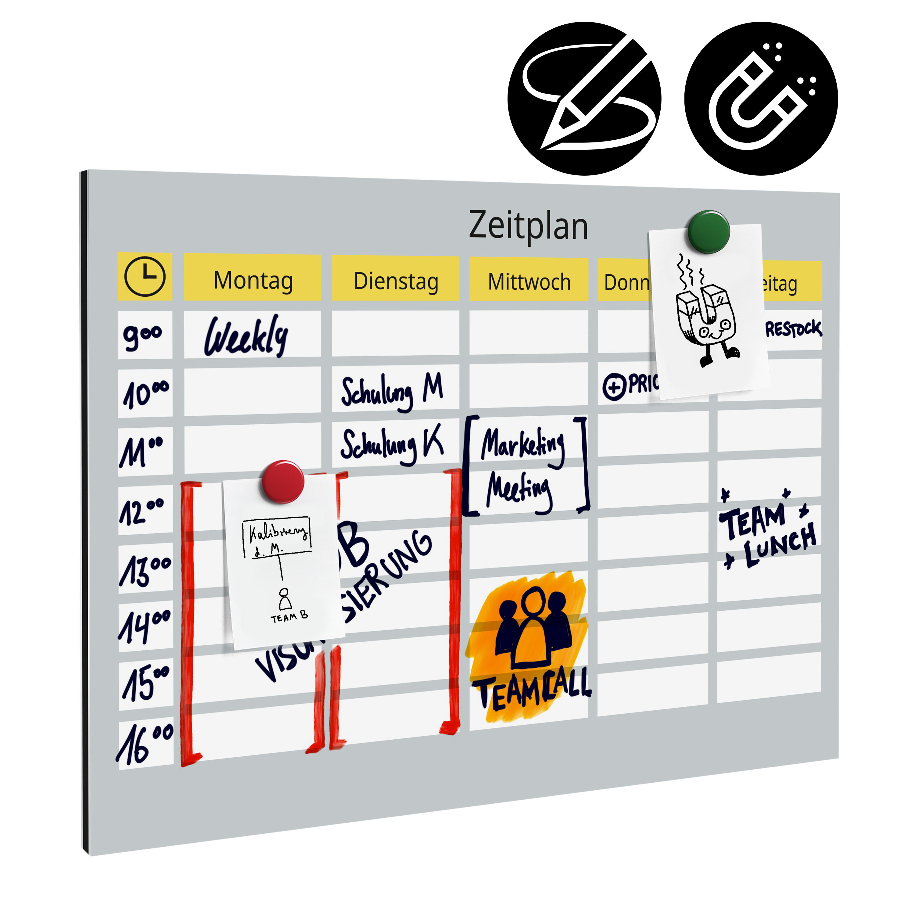 Whiteboard Querformat 29,7 x 21 cm (DIN A4) 1