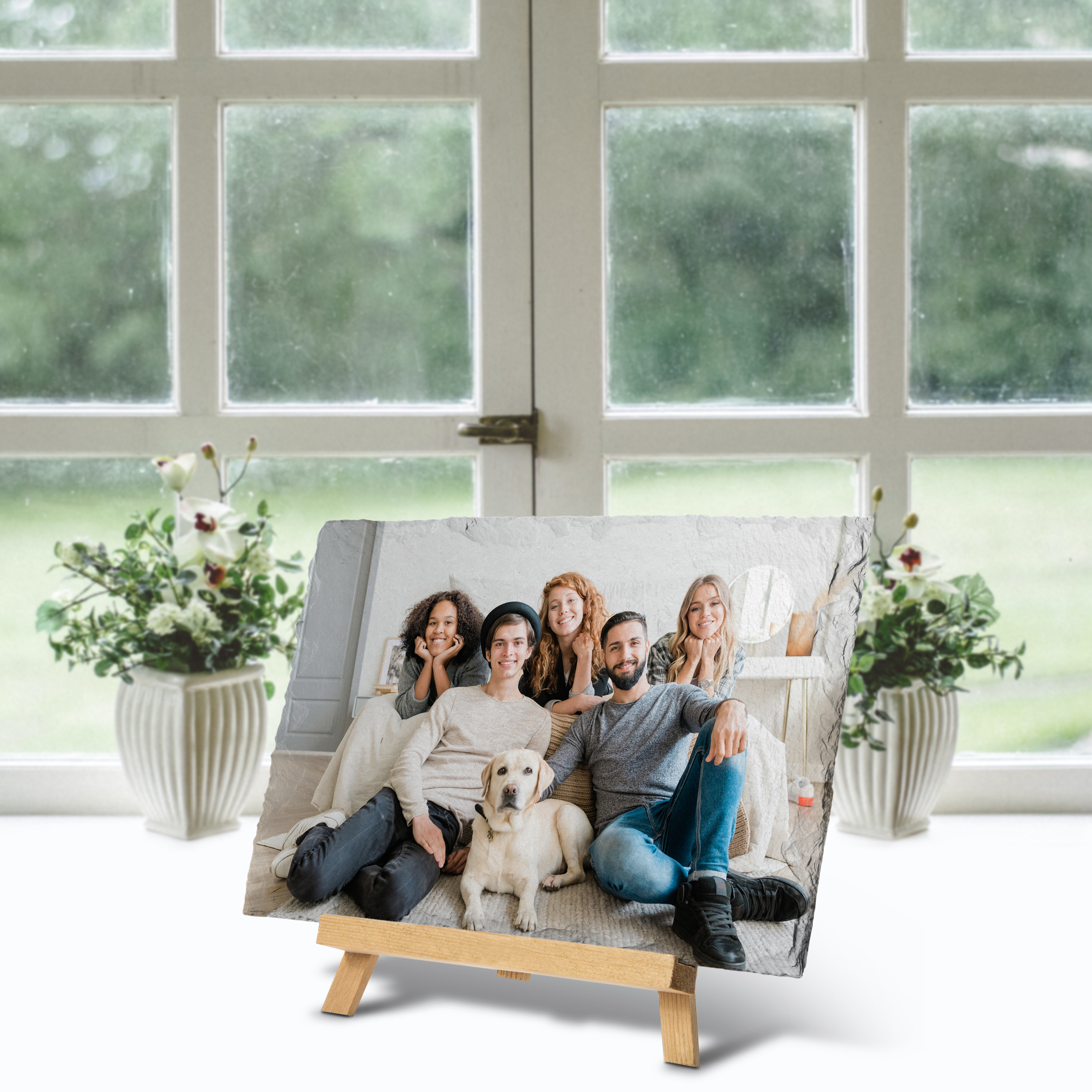 Schieferplatte mit Staffelei 30 cm x 20 cm 5