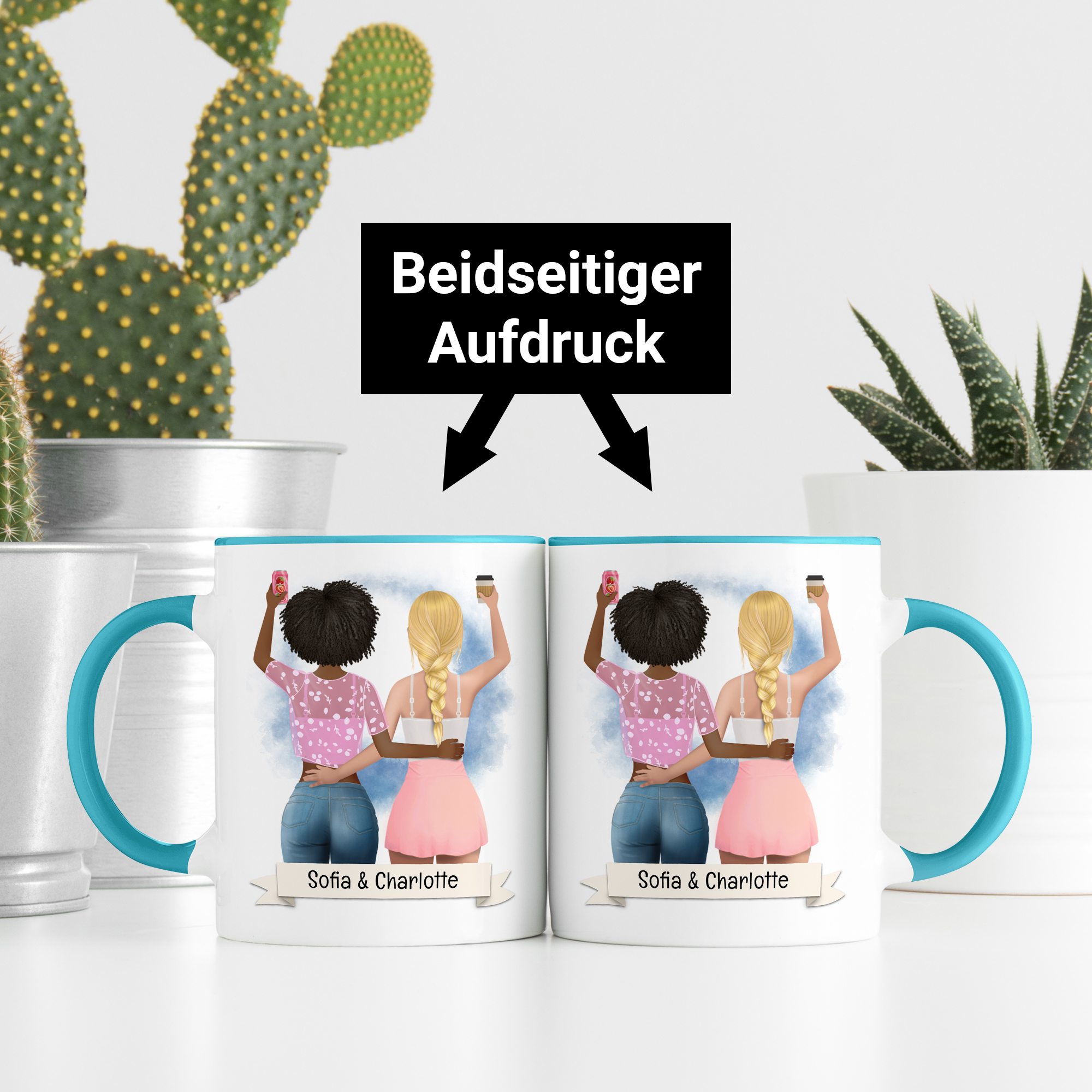 Beste Freundin Tasse Hellblau 4
