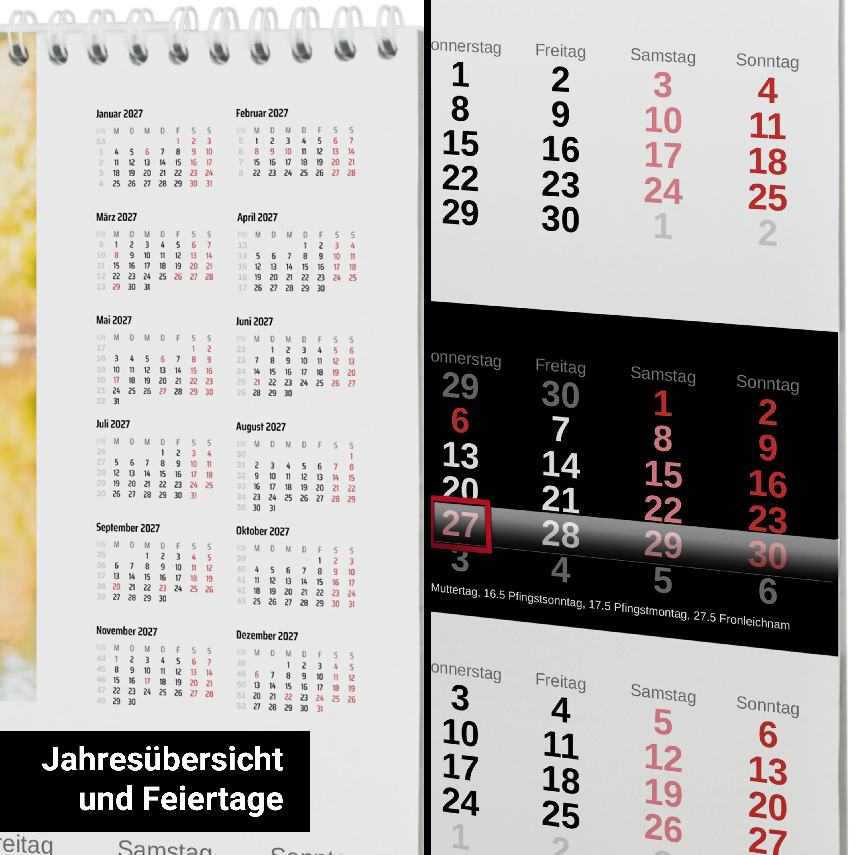 3-Monats-Wandkalender - Standard 3