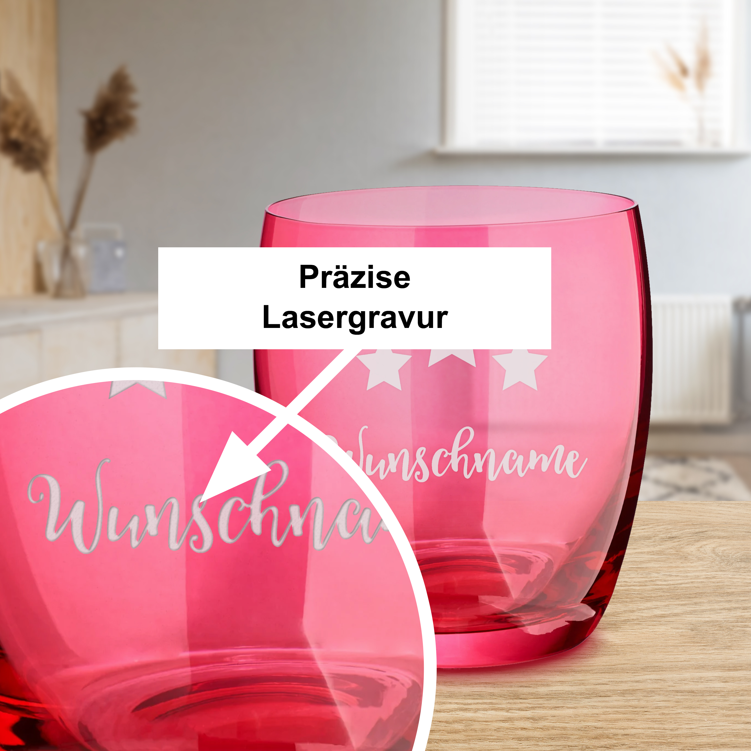 Trinkglas "Farbig" Rot 3