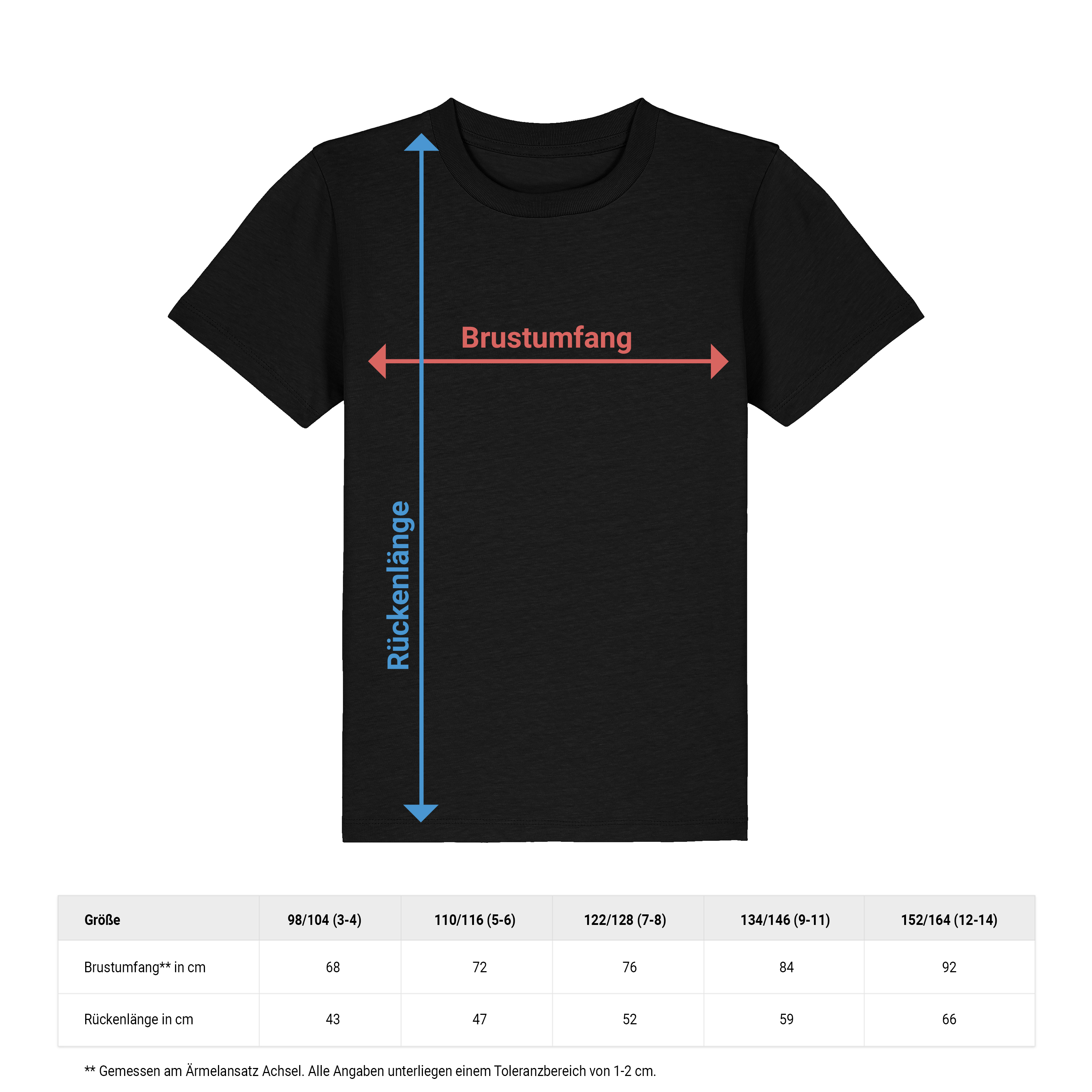 Kinder Bio T-Shirt 98/104 (3-4) Schwarz 4