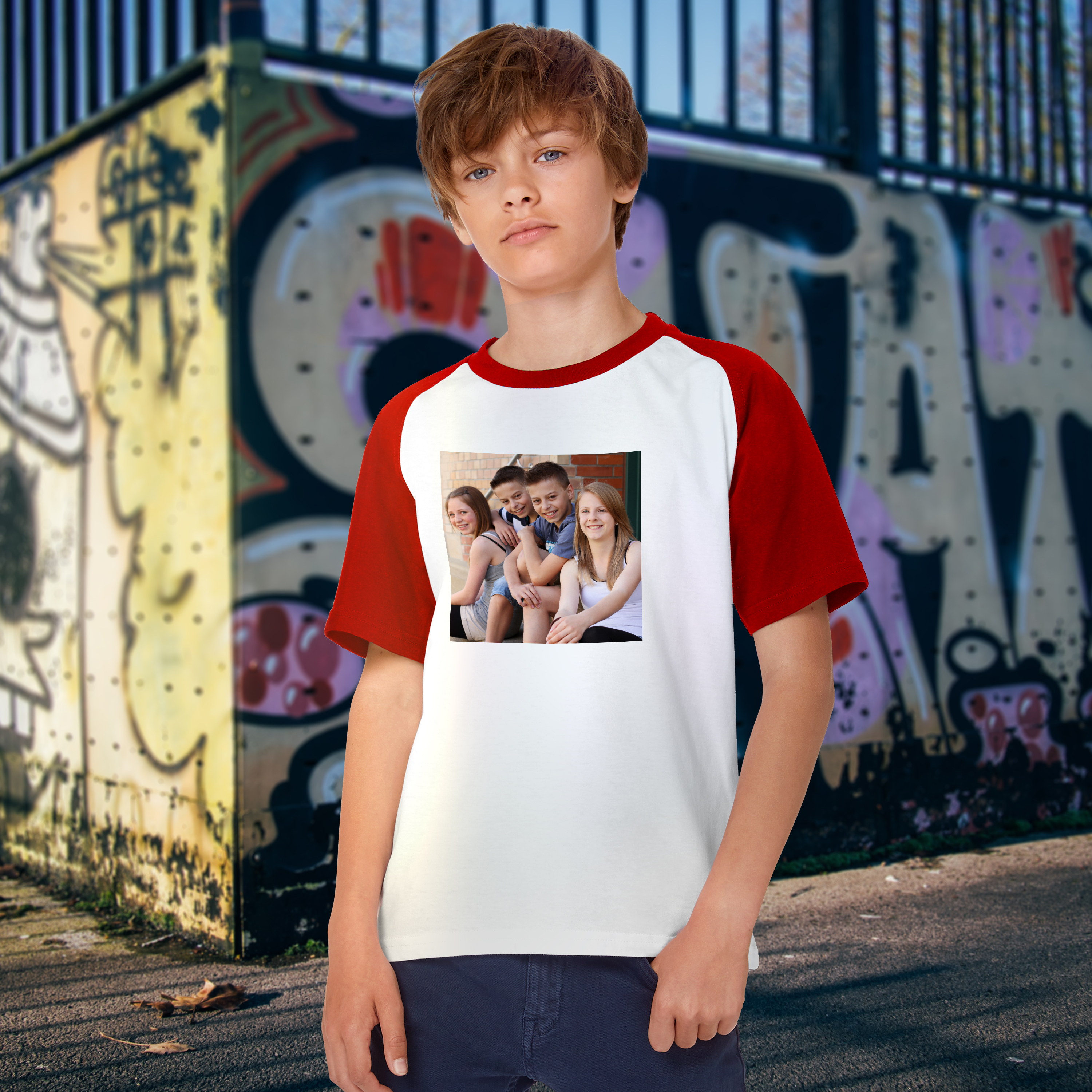 Baseball Kids T-Shirt 104 Weiß/Rot 4