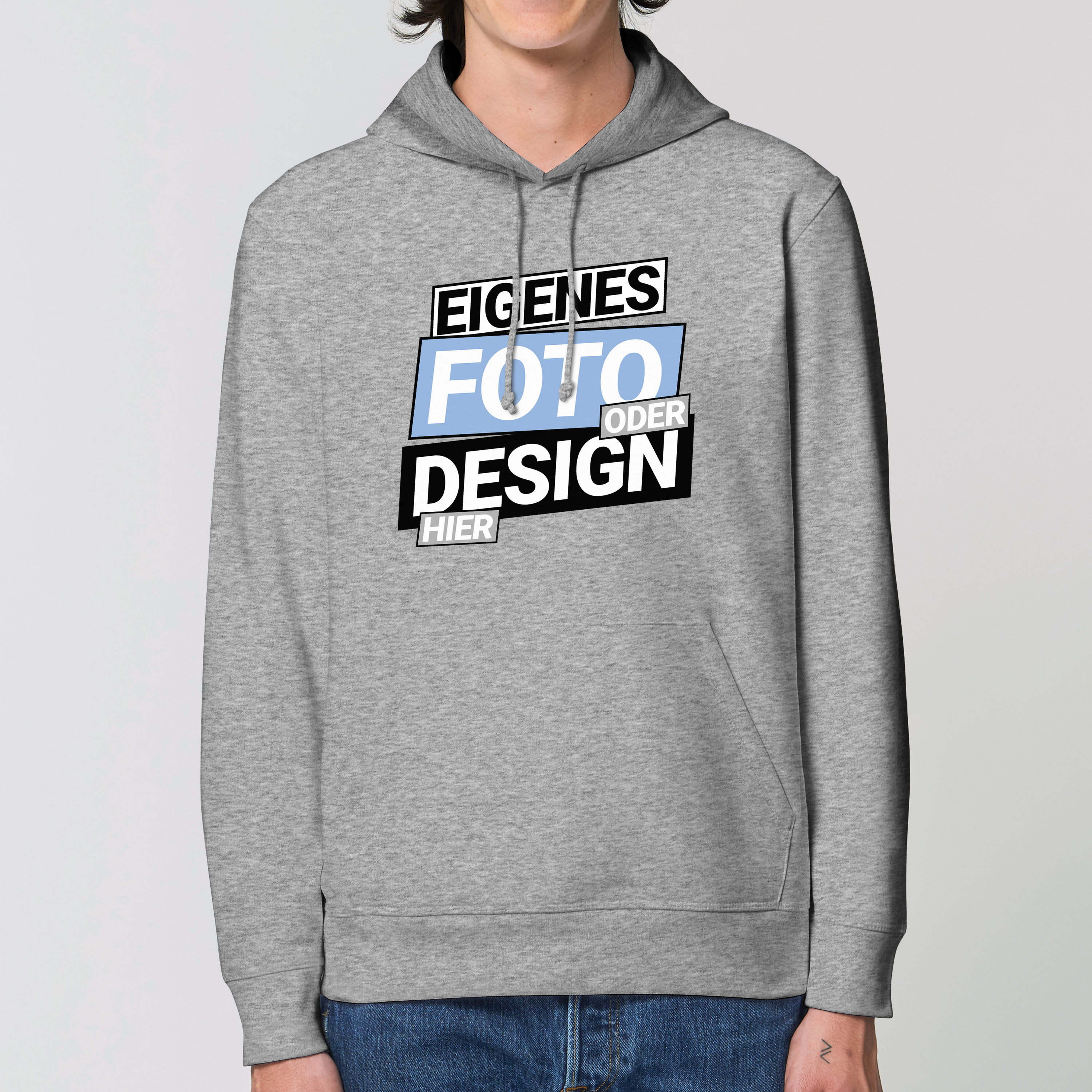 Bio Hoodie „Basic“ M Grau meliert 5