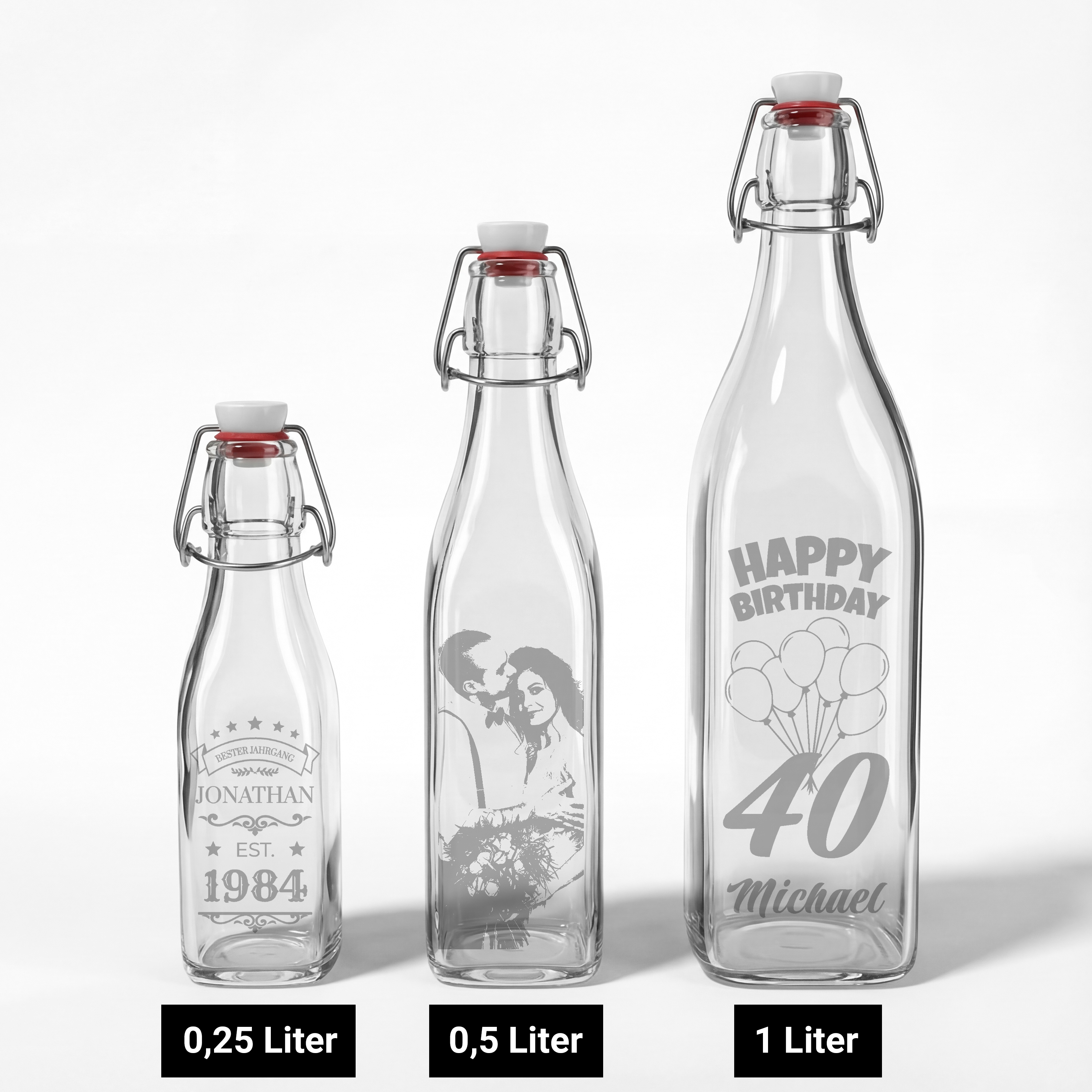 Glasflasche mit Bügelverschluss 0,25 Liter 4