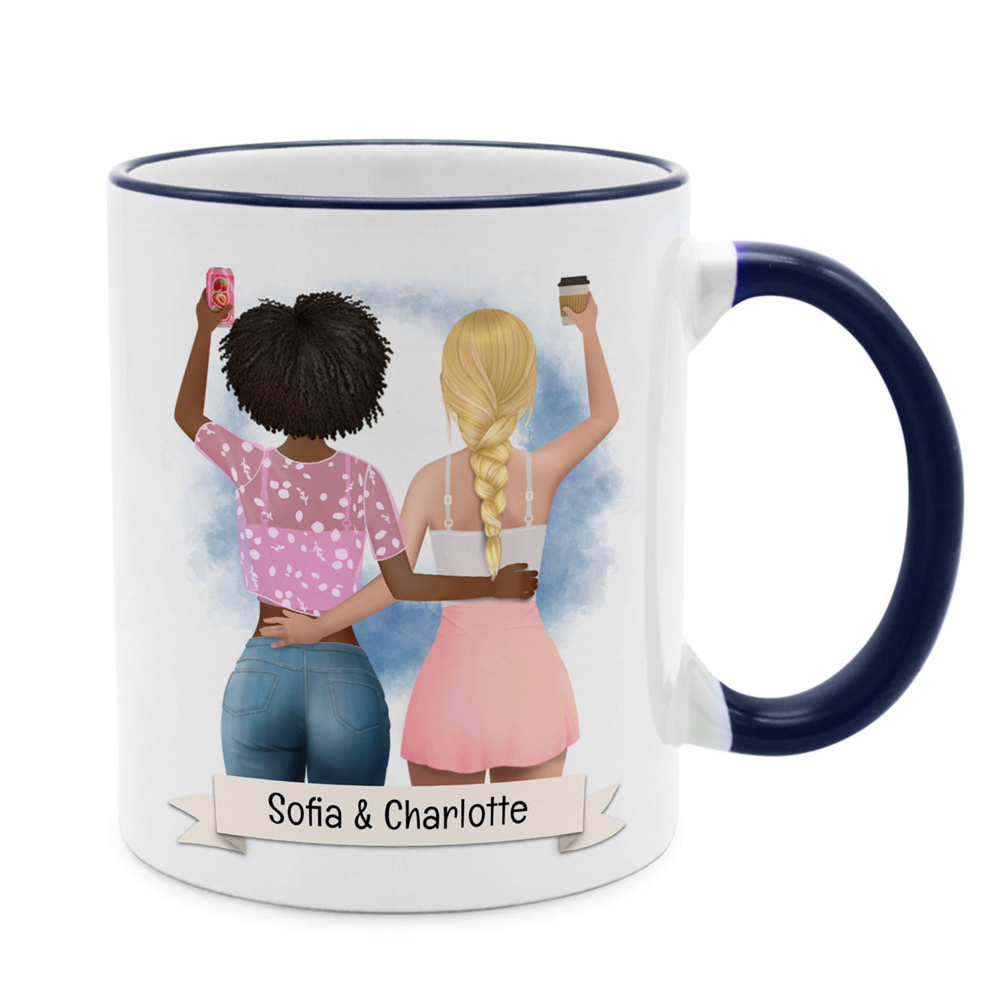 Beste Freundin Tasse Dunkelblau 1