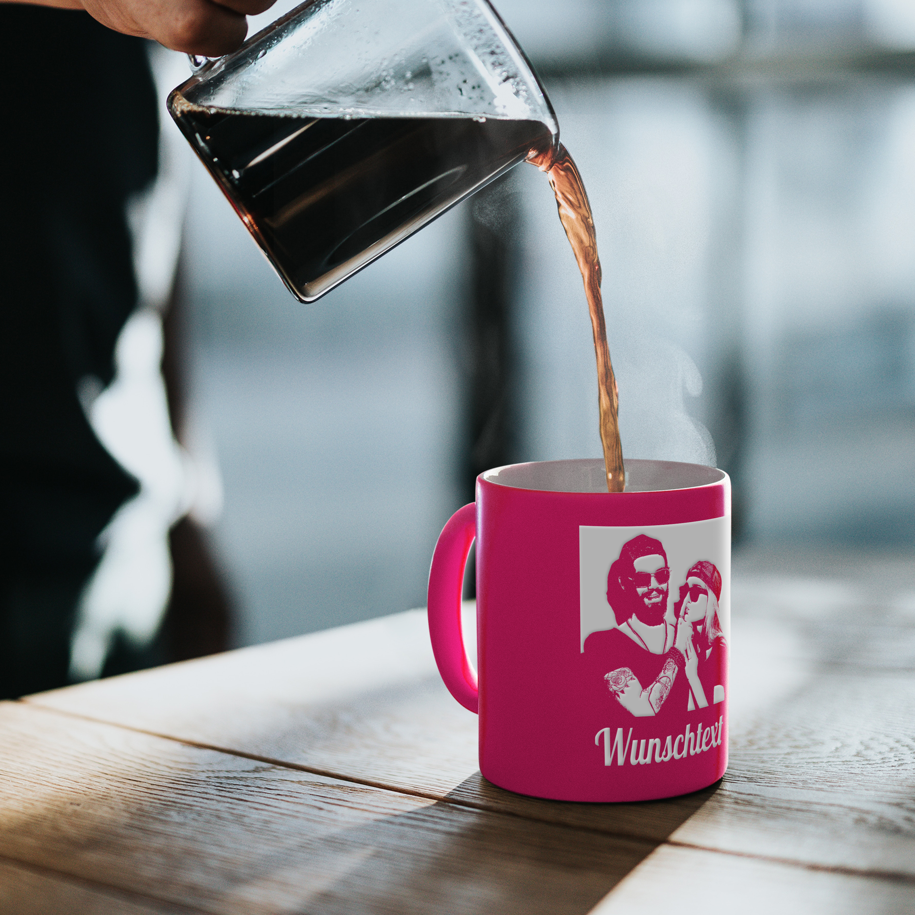 Neon-Tasse - Gravur Neon Pink 5